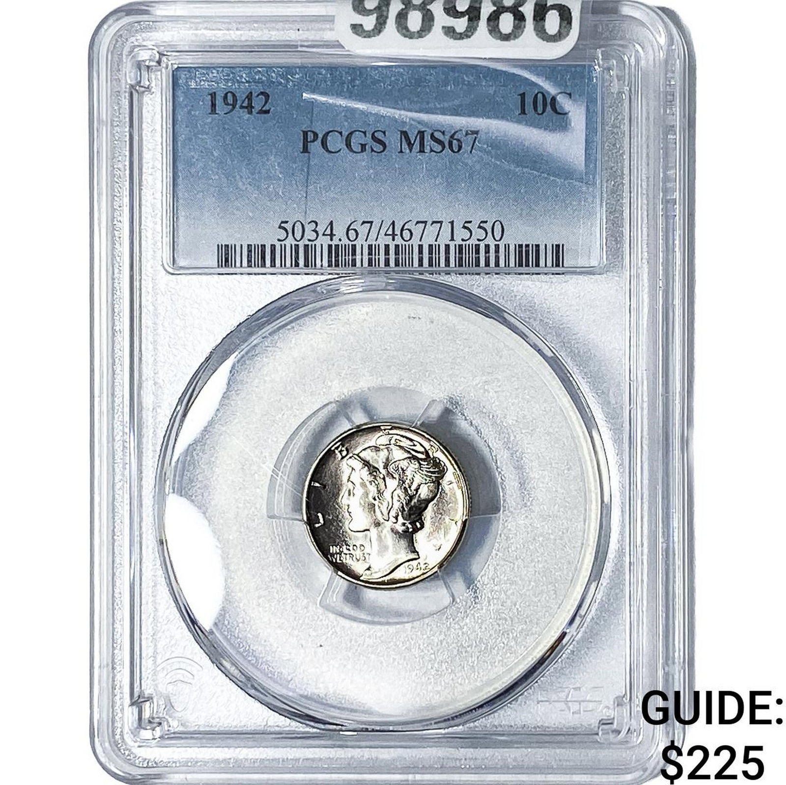 1942 Mercury Silver Dime PCGS MS67: 1942 Mercury Silver Dime PCGS MS67