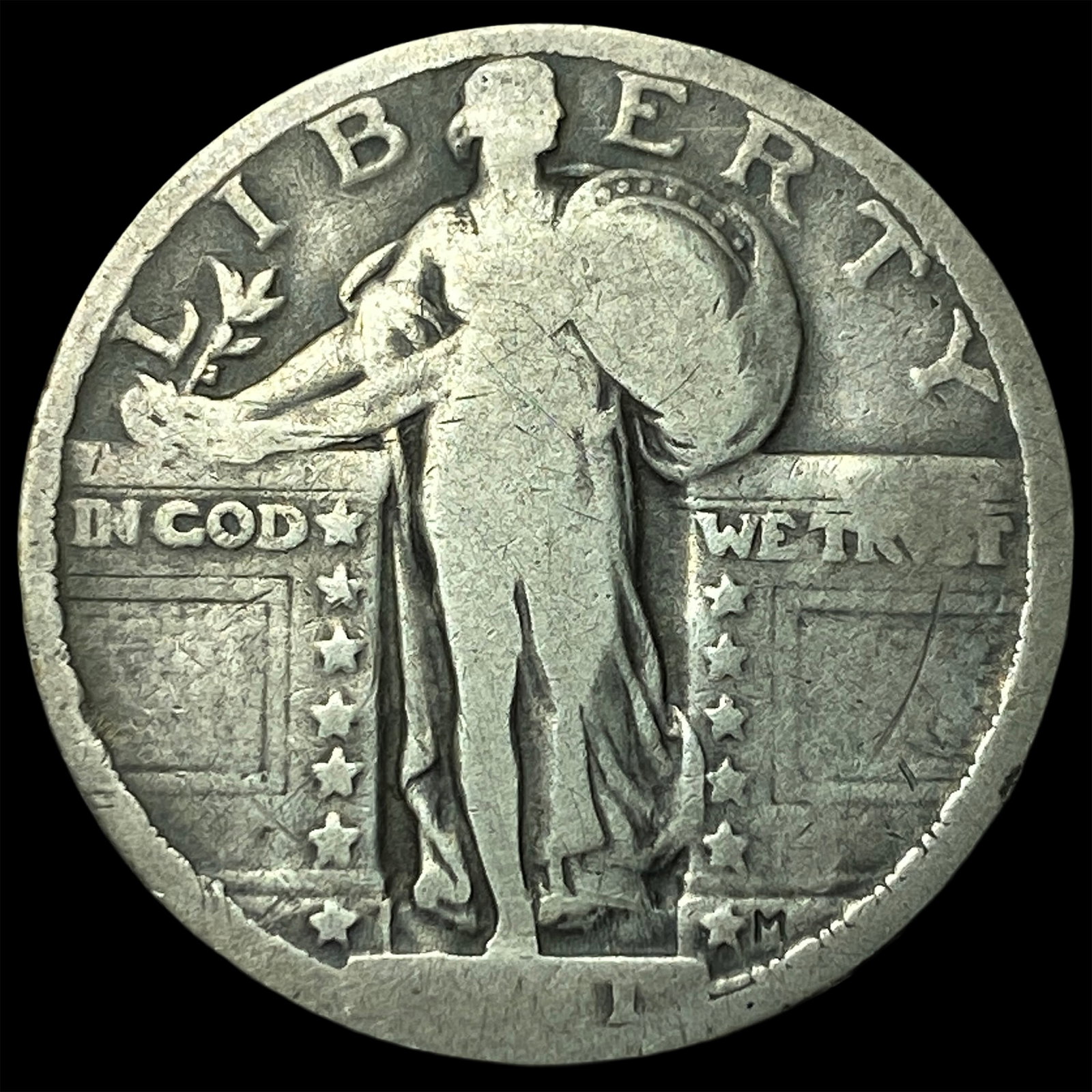 1921 Standing Liberty Silver Quarter NICELY CIRCULATED: 1921 Standing Liberty Silver Quarter NICELY CIRCULATED
