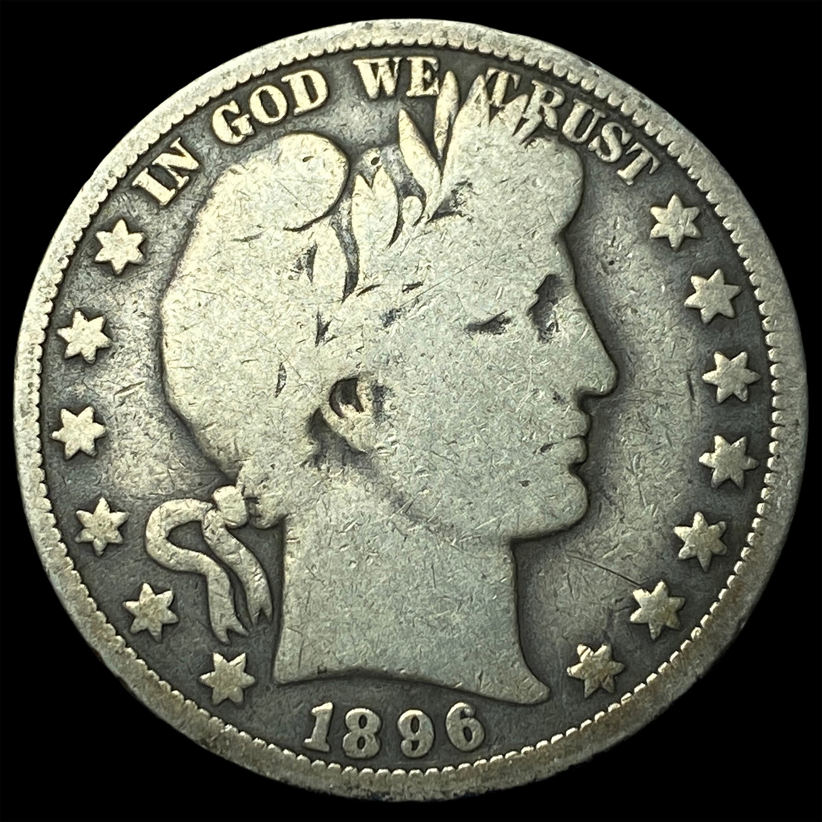1896-O Silver Barber Half Dollar LIGHTLY CIRCULATED: 1896-O Silver Barber Half Dollar LIGHTLY CIRCULATED