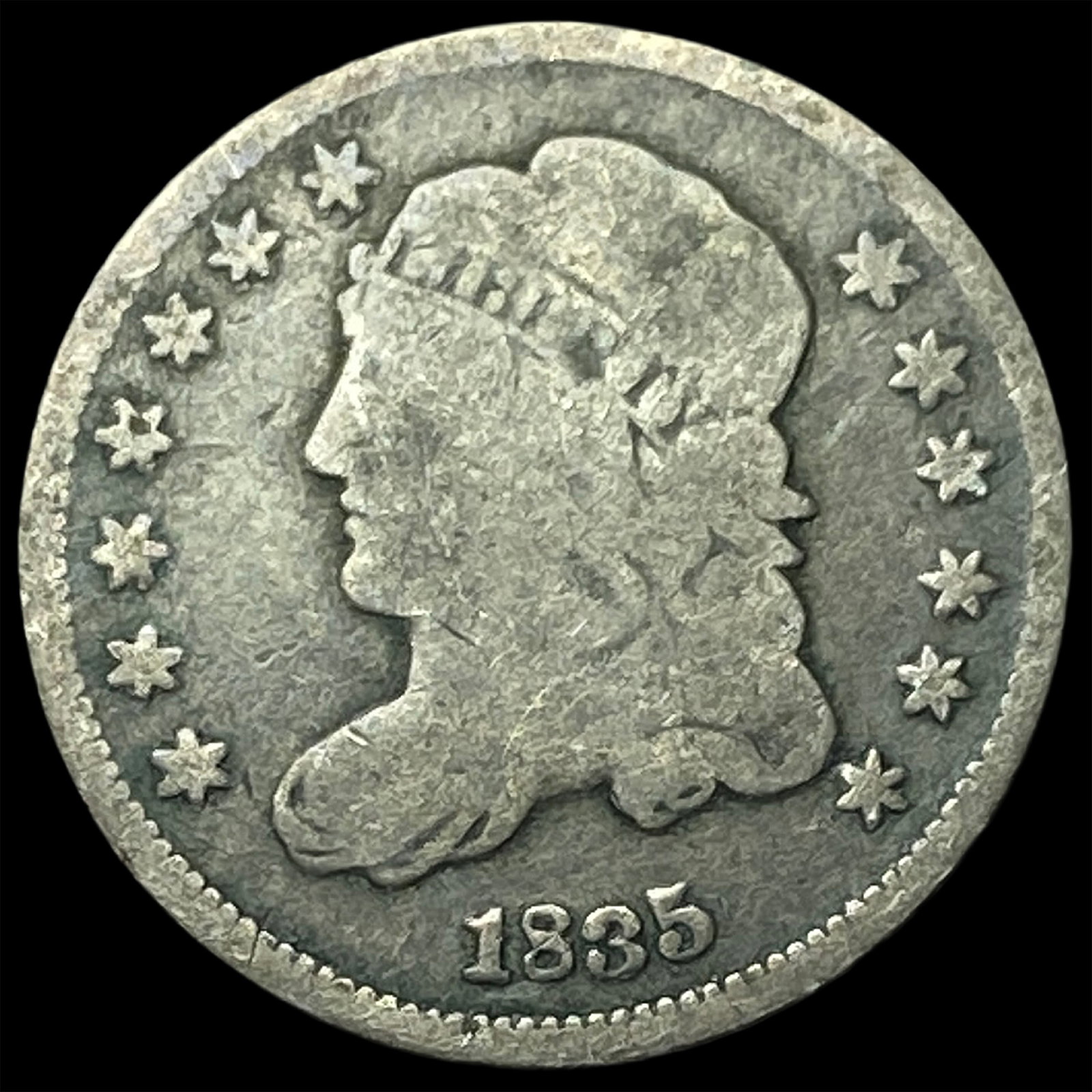 1835 Capped Bust Half Dime NICELY CIRCULATED: 1835 Capped Bust Half Dime NICELY CIRCULATED