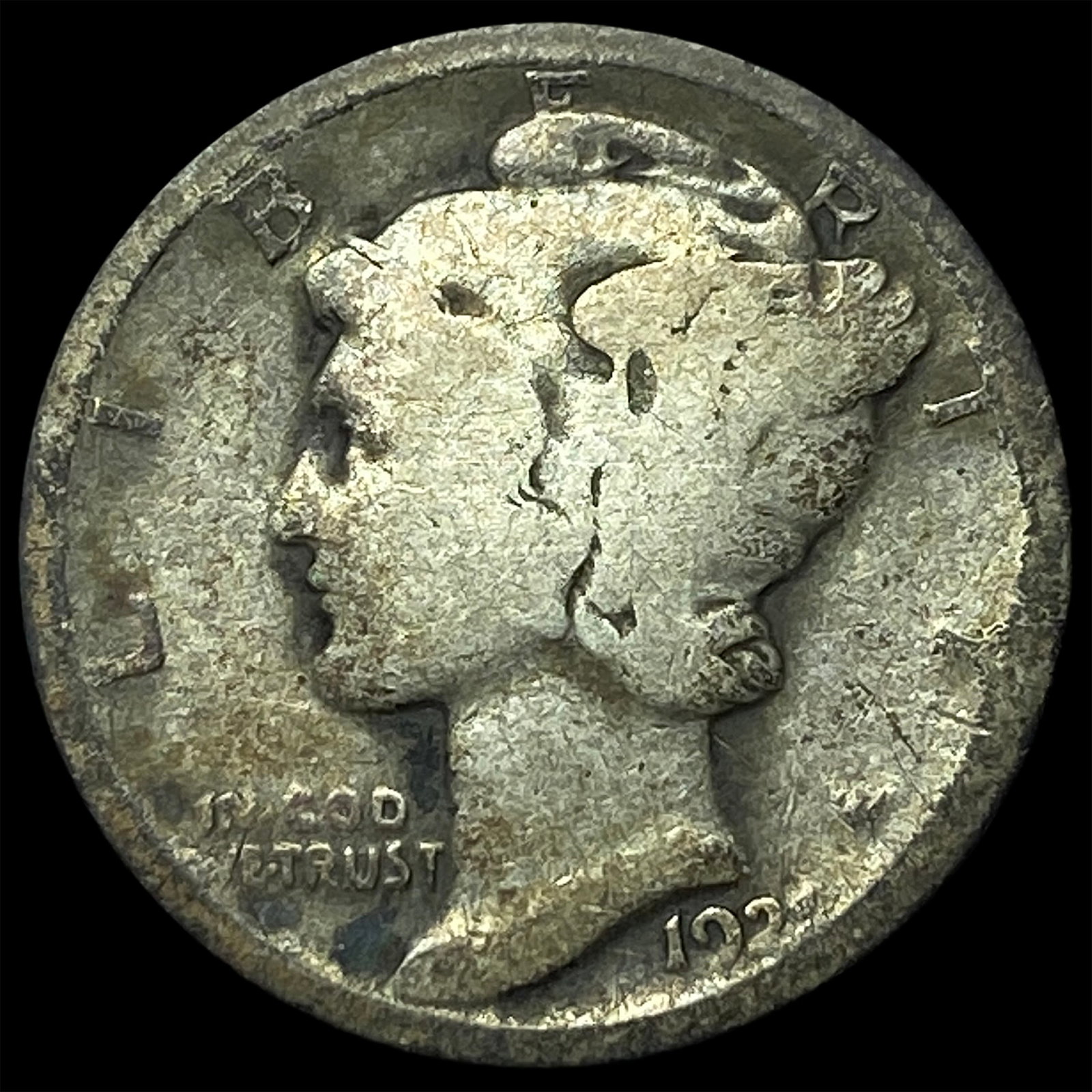 1921 Silver Mercury Dime LIGHTLY CIRCULATED: 1921 Silver Mercury Dime LIGHTLY CIRCULATED