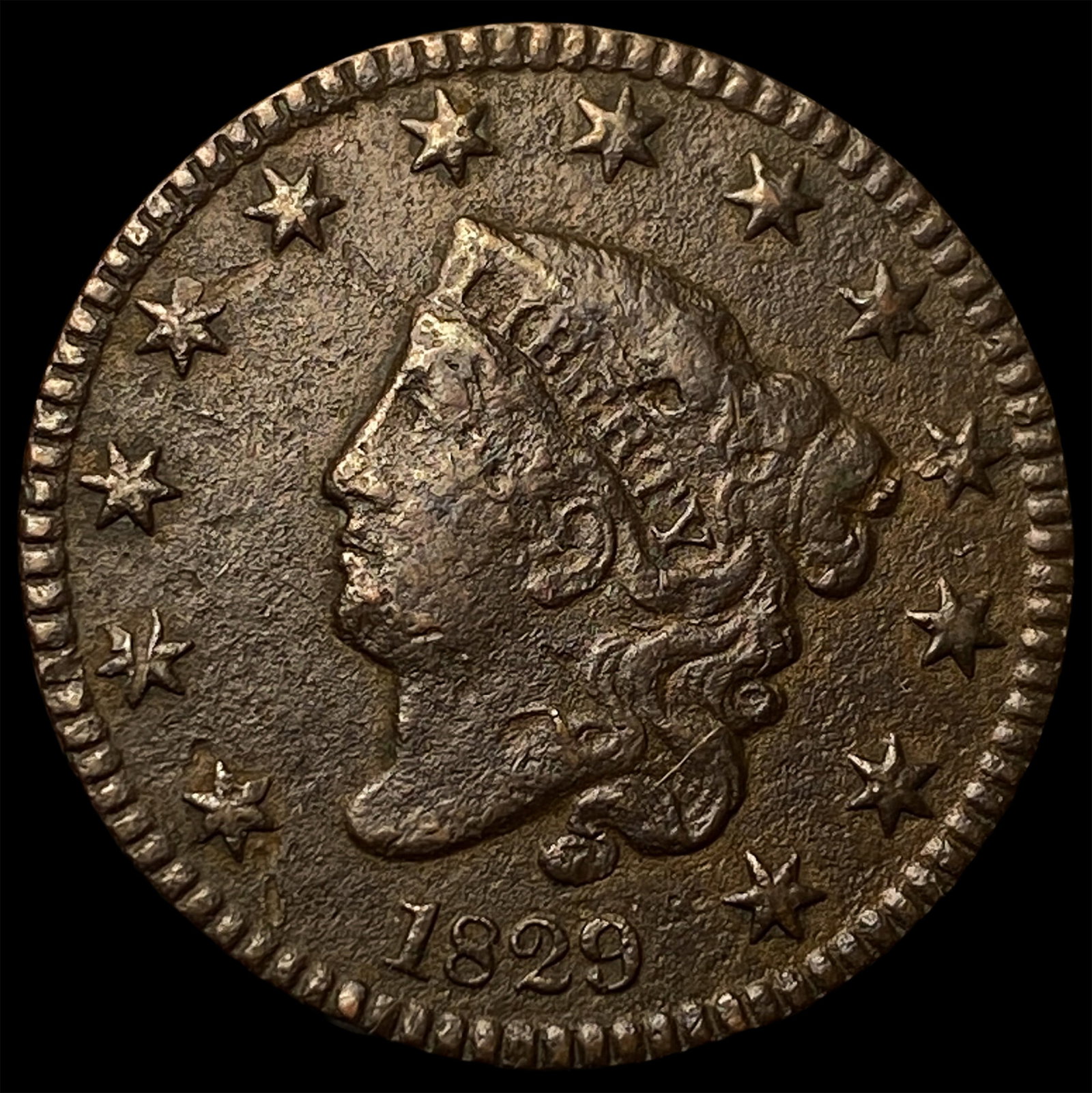 1829 Coronet Head Large Cent CLOSELY UNCIRCULATED: 1829 Coronet Head Large Cent CLOSELY UNCIRCULATED