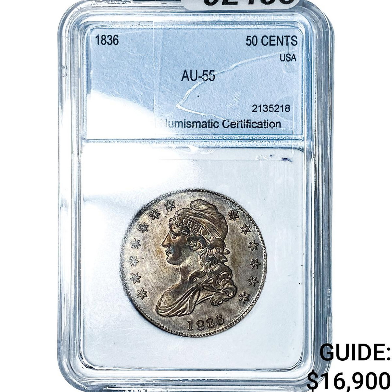 1836 Capped Bust Half Dollar NNC AU55: 1836 Capped Bust Half Dollar NNC AU55