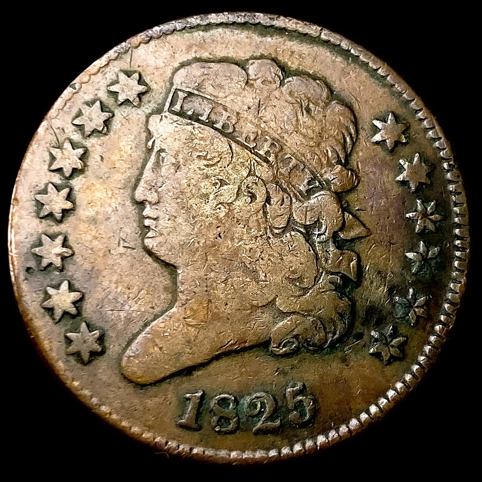 1825 Classic Head Half Cent LIGHTLY CIRCULATED: 1825 Classic Head Half Cent LIGHTLY CIRCULATED