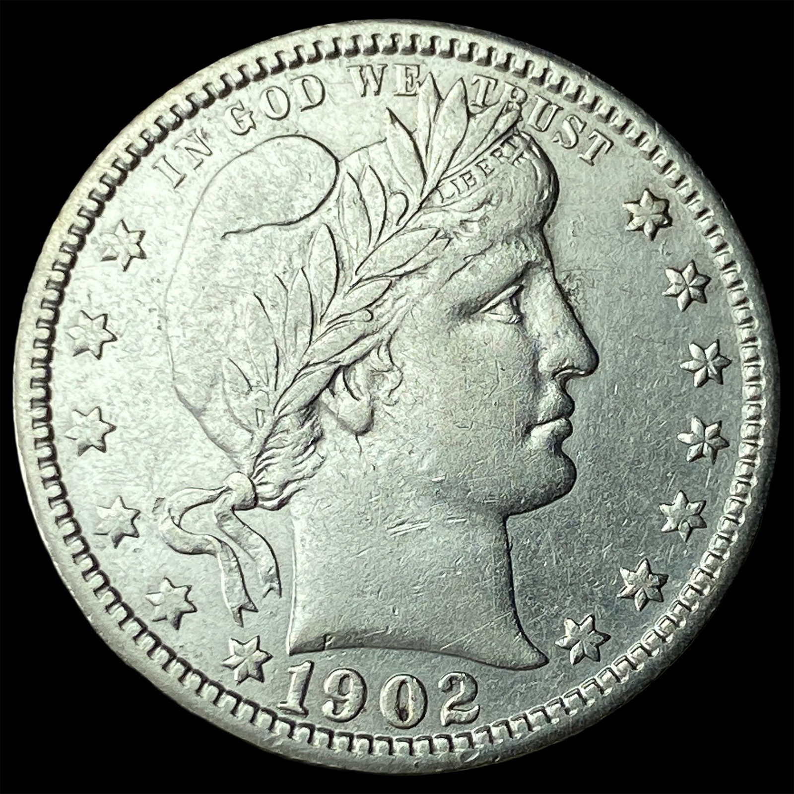 1902 Silver Barber Quarter CHOICE AU: 1902 Silver Barber Quarter CHOICE AU