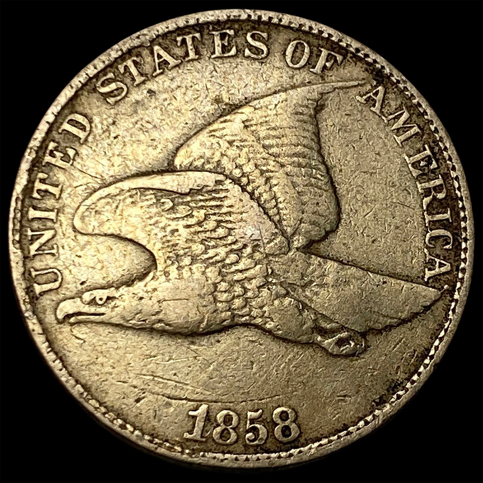 1858 Flying Eagle Cent NEARLY UNCIRCULATED: 1858 Flying Eagle Cent NEARLY UNCIRCULATED