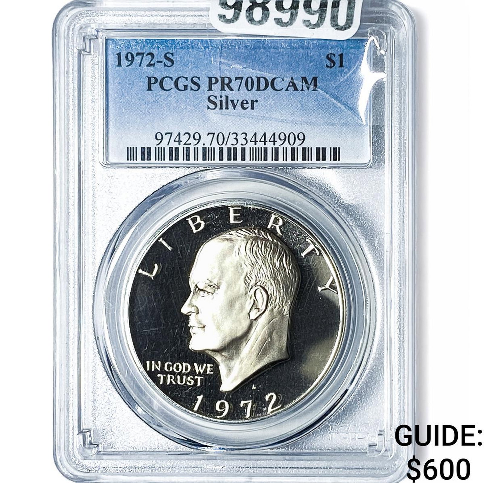 1972-S Eisenhower Dollar PCGS PR70 DCAM Silver: 1972-S Eisenhower Dollar PCGS PR70 DCAM Silver