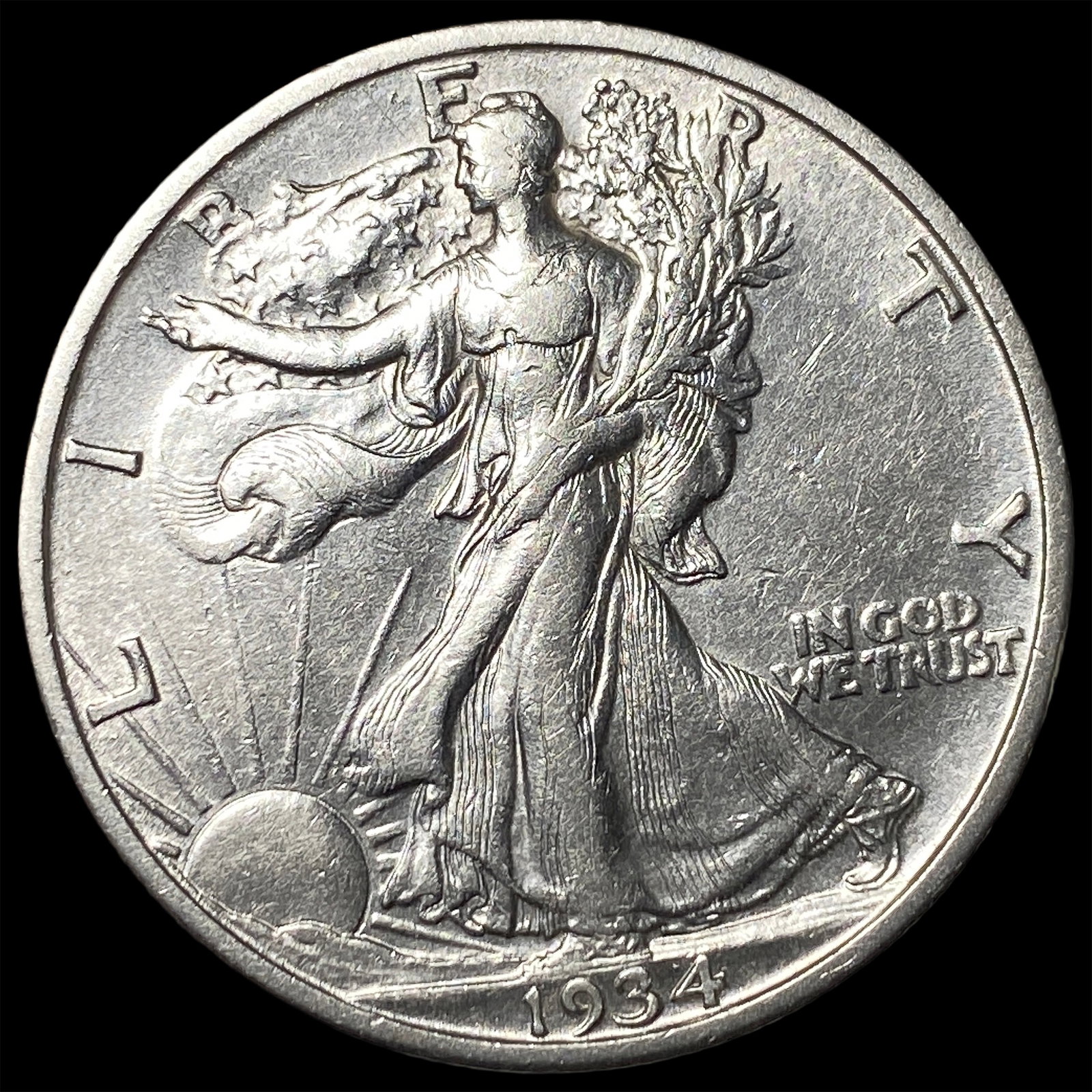 1934-S Silver Walking Liberty Half Dollar UNCIRCULATED: 1934-S Silver Walking Liberty Half Dollar UNCIRCULATED
