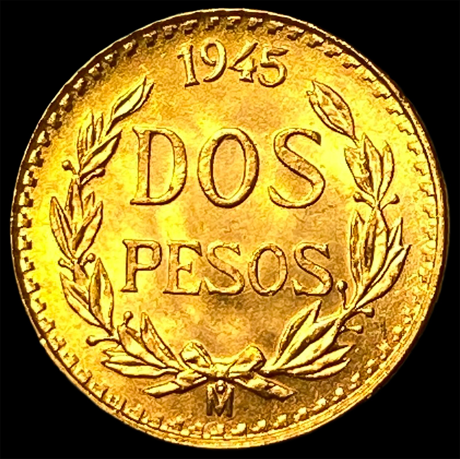 1945-Mo Mexico Gold 2 Pesos UNCIRCULATED (1 of 2)