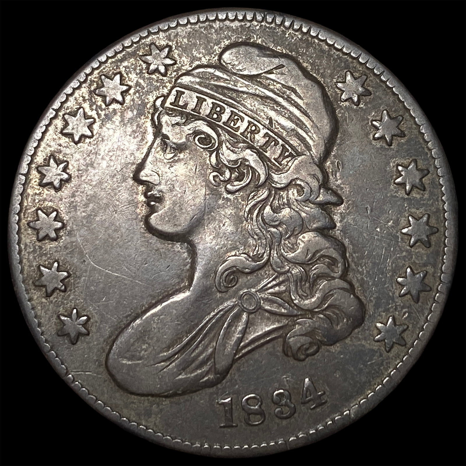 1834 Capped Bust Half Dollar NEARLY UNCIRCULATED: 1834 Capped Bust Half Dollar NEARLY UNCIRCULATED