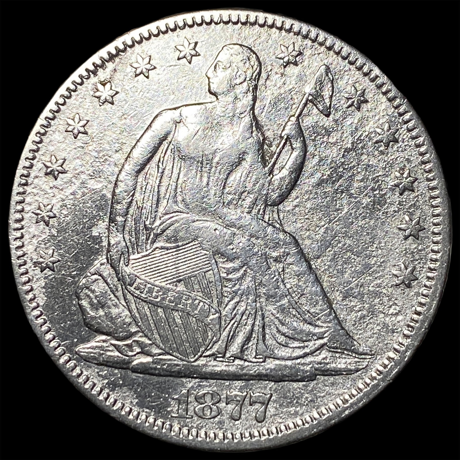 1877 Silver Seated Liberty Half Dollar HIGH GRADE: 1877 Silver Seated Liberty Half Dollar HIGH GRADE