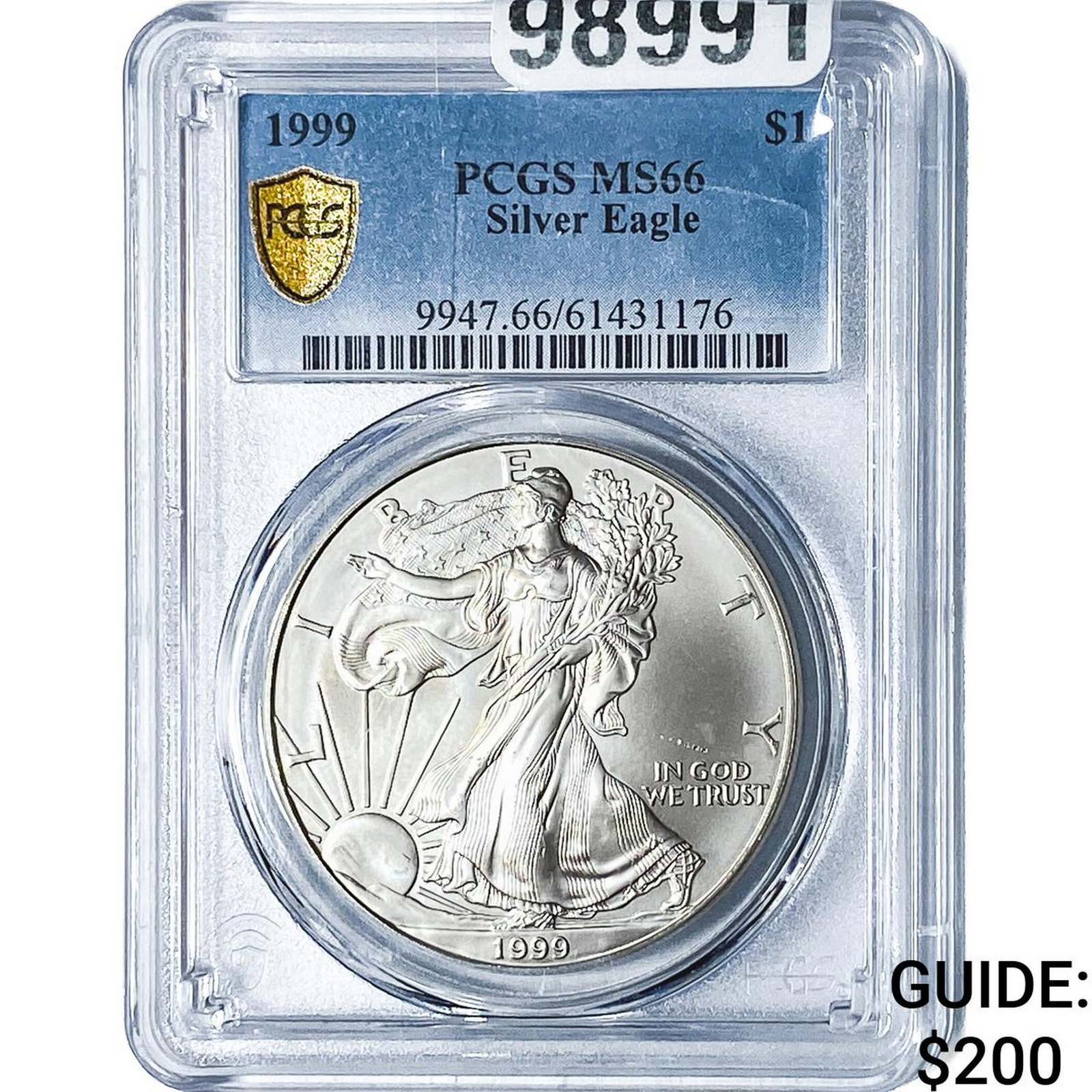1999 Silver Eagle PCGS MS66 (1 of 2)