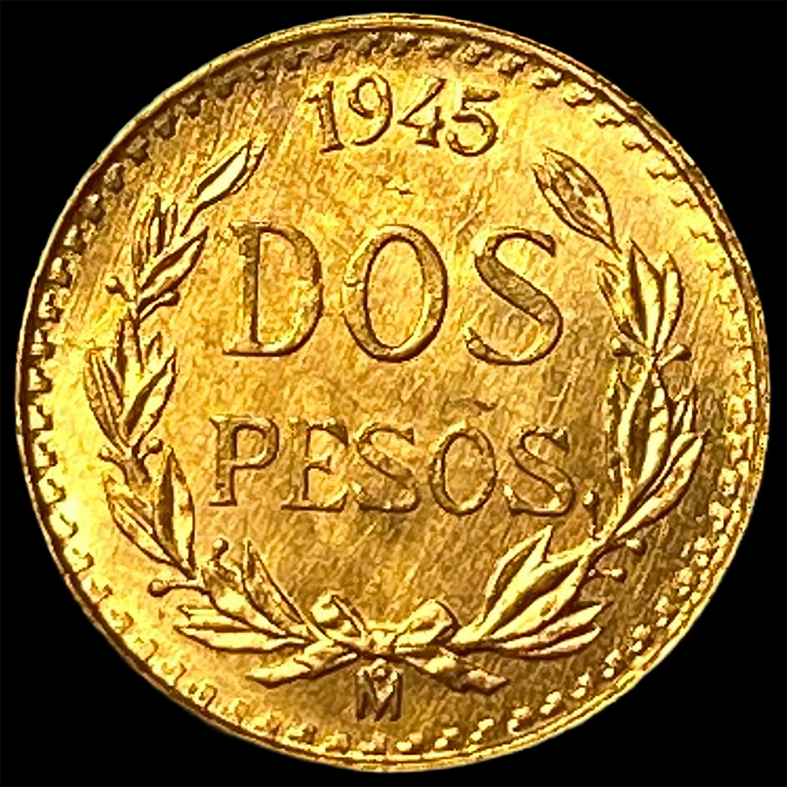 1945-Mo Mexico Gold 2 Pesos UNCIRCULATED (1 of 2)