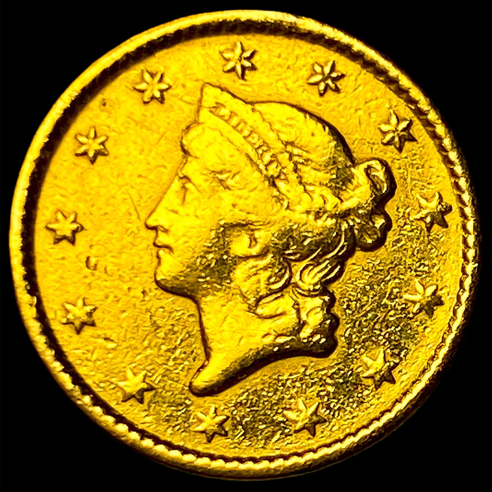 1851 Gold $1 Liberty Head Type 1 CLOSELY UNCIRCULATED: 1851 Gold $1 Liberty Head Type 1 CLOSELY UNCIRCULATED