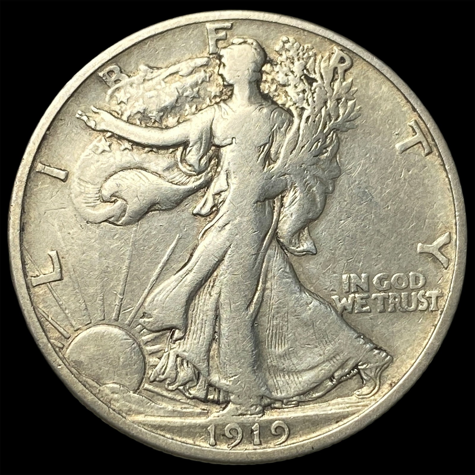 1919-S Walking Liberty Half Dollar LIGHTLY CIRCULATED: 1919-S Walking Liberty Half Dollar LIGHTLY CIRCULATED
