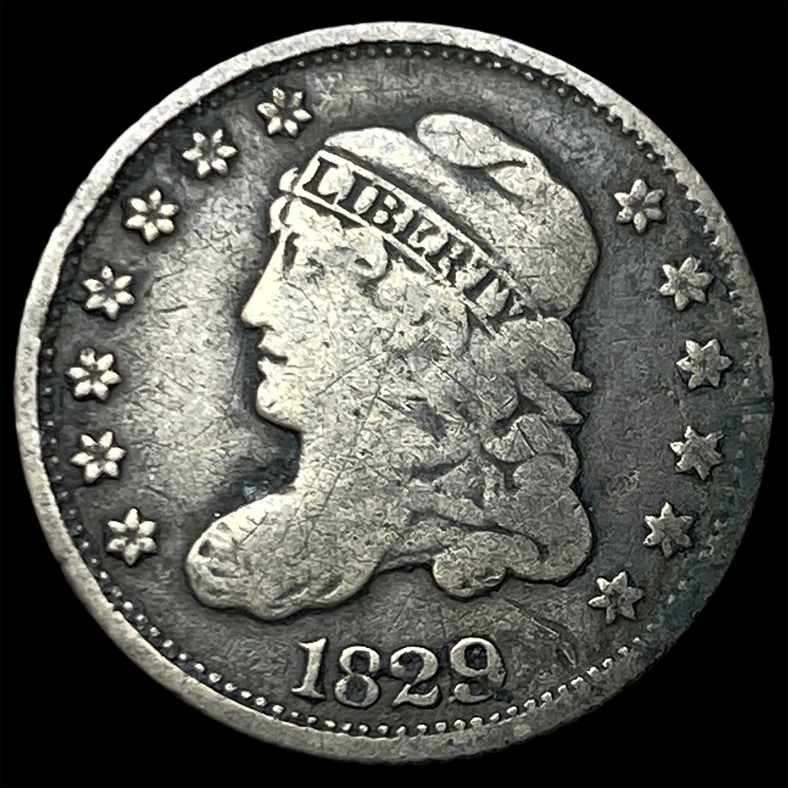 1829 Capped Bust Half Dime LIGHTLY CIRCULATED: 1829 Capped Bust Half Dime LIGHTLY CIRCULATED