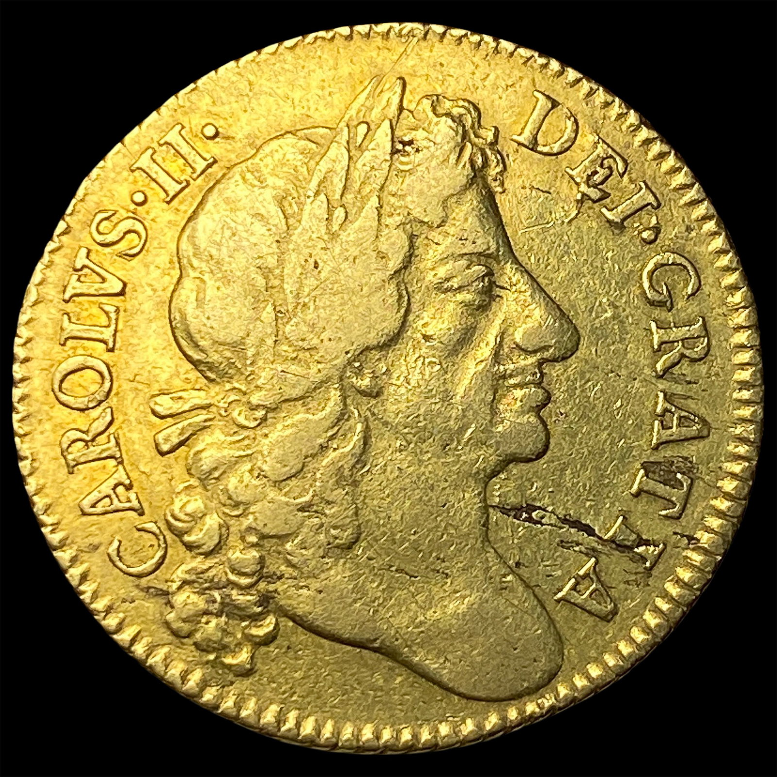 1678 Gold Guinea Charles II NEARLY UNCIRCULATED (1 of 2)