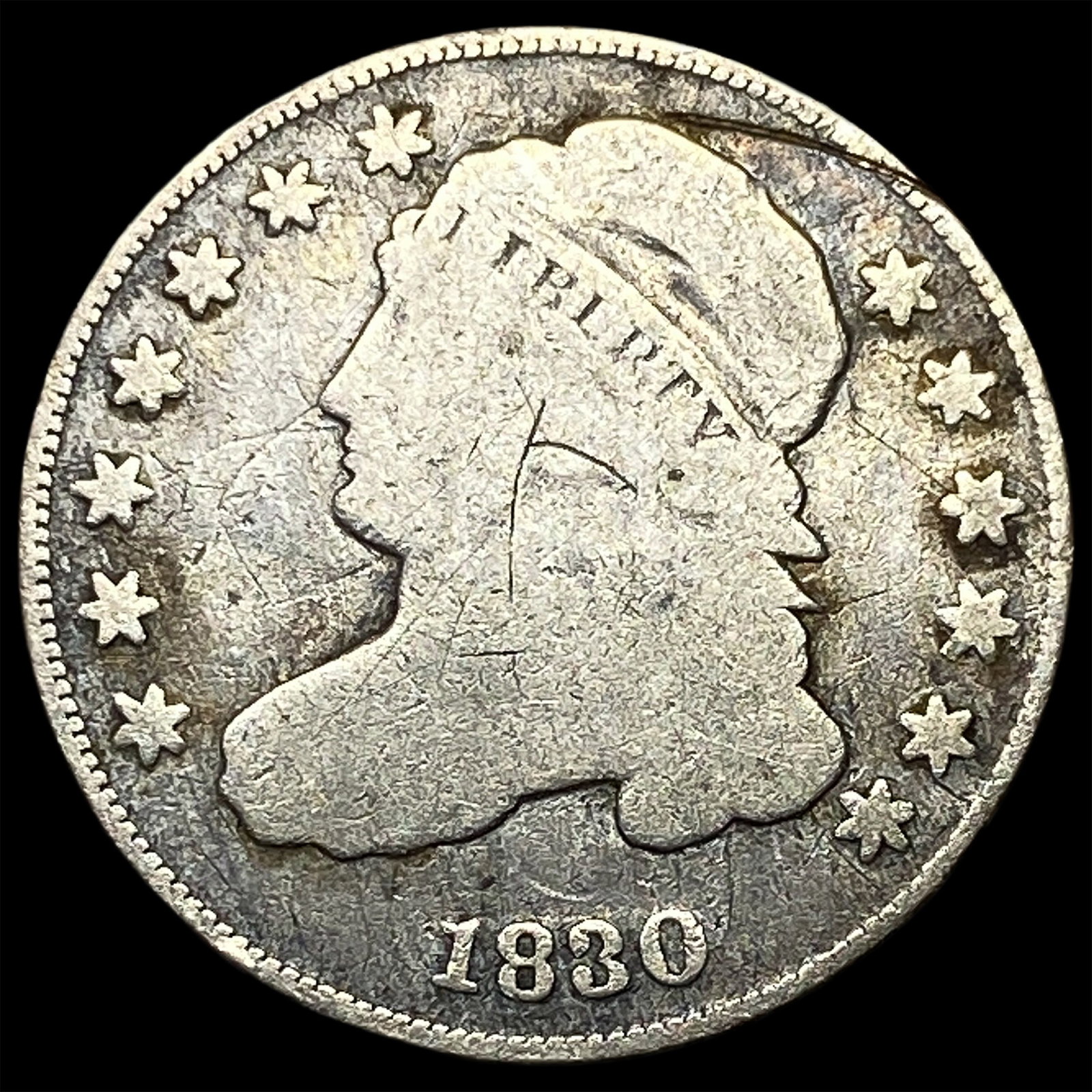 1830 Capped Bust Dime NICELY CIRCULATED: 1830 Capped Bust Dime NICELY CIRCULATED