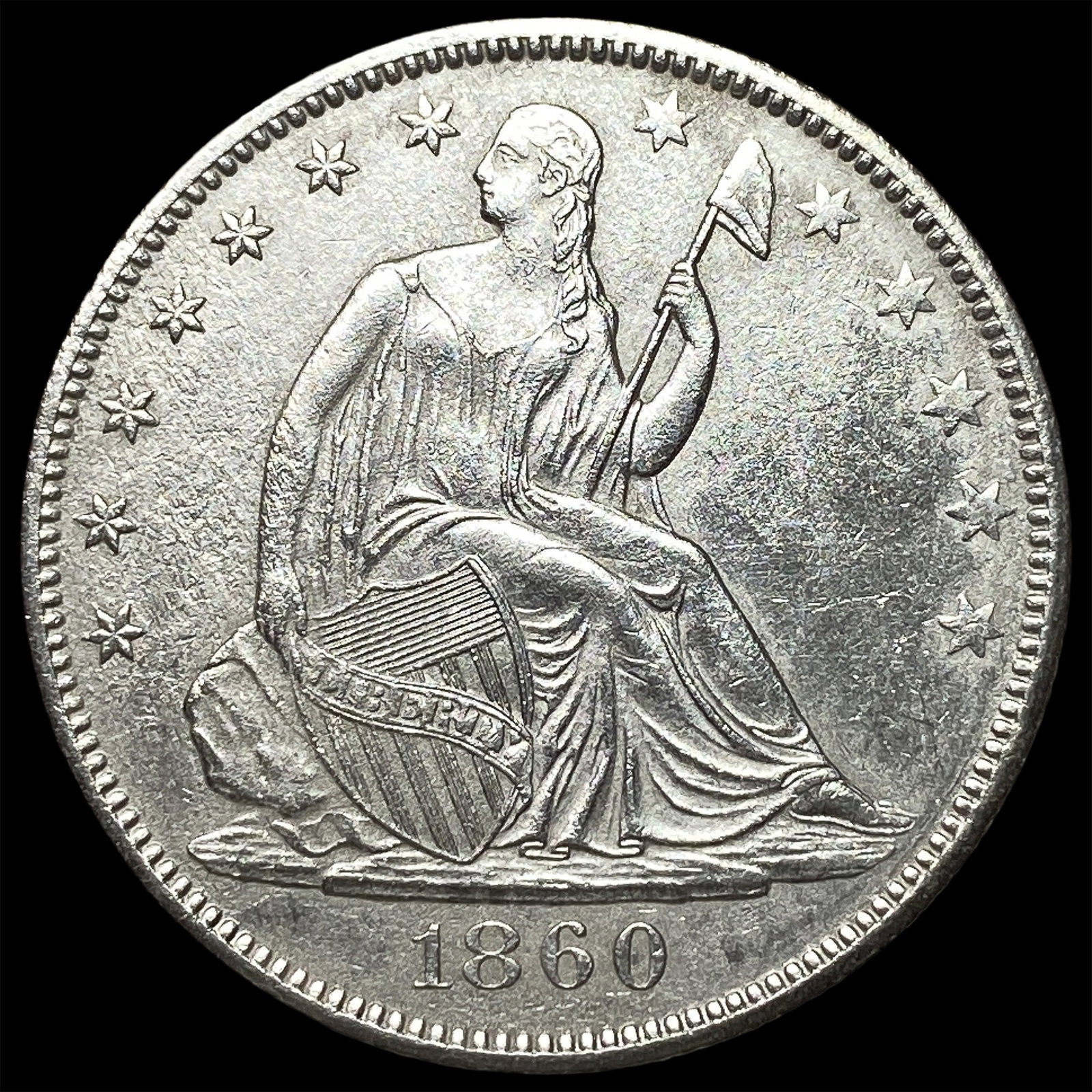 1860-O Silver Seated Liberty Half Dollar HIGH GRADE: 1860-O Silver Seated Liberty Half Dollar HIGH GRADE