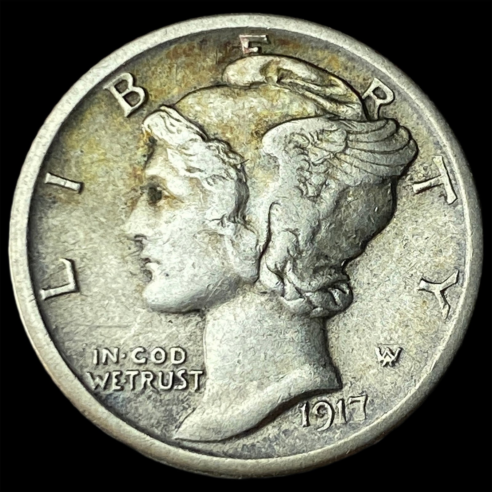 1917-S Silver Mercury Dime CLOSELY UNCIRCULATED: 1917-S Silver Mercury Dime CLOSELY UNCIRCULATED