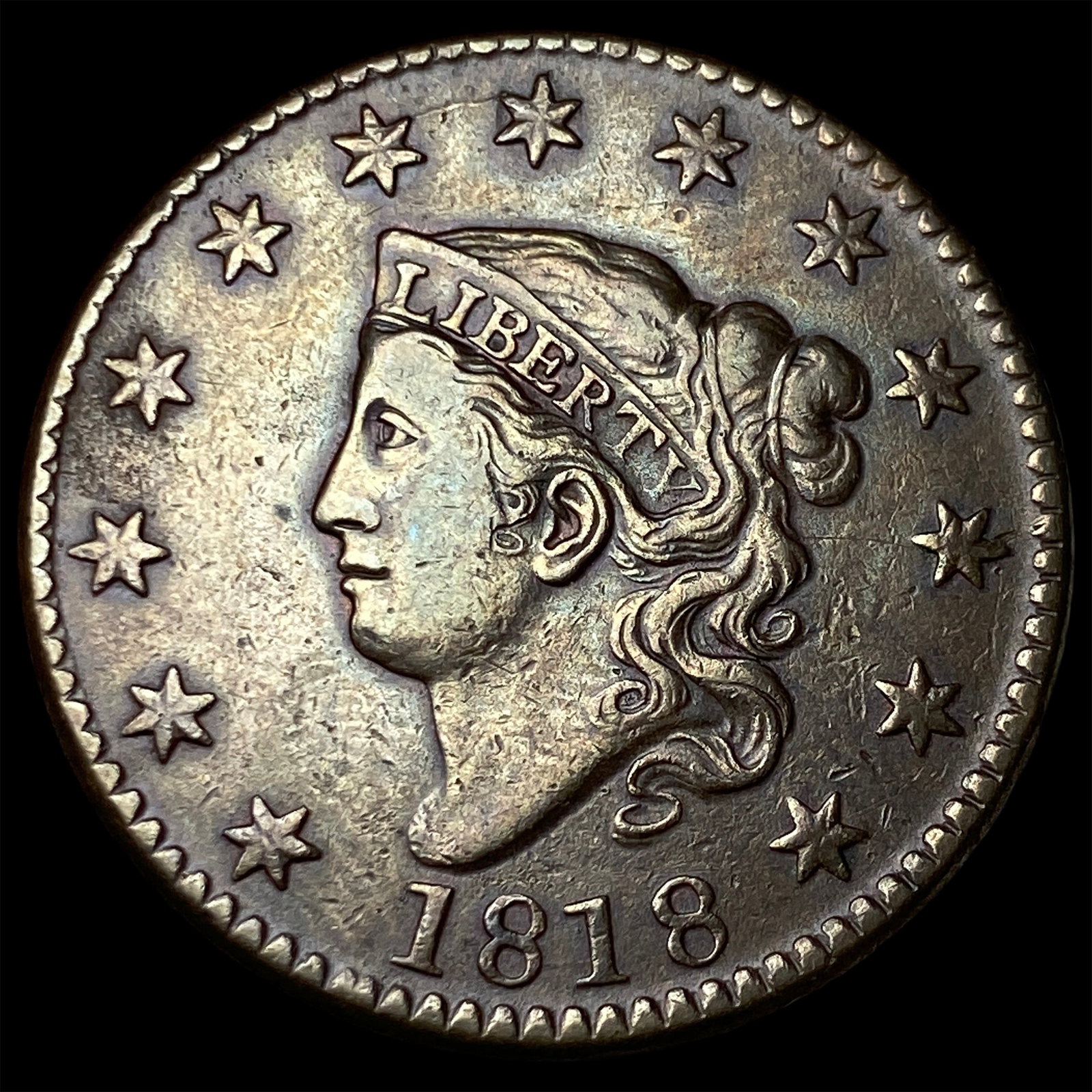 1818 Coronet Head Large Cent CLOSELY UNCIRCULATED (1 of 2)