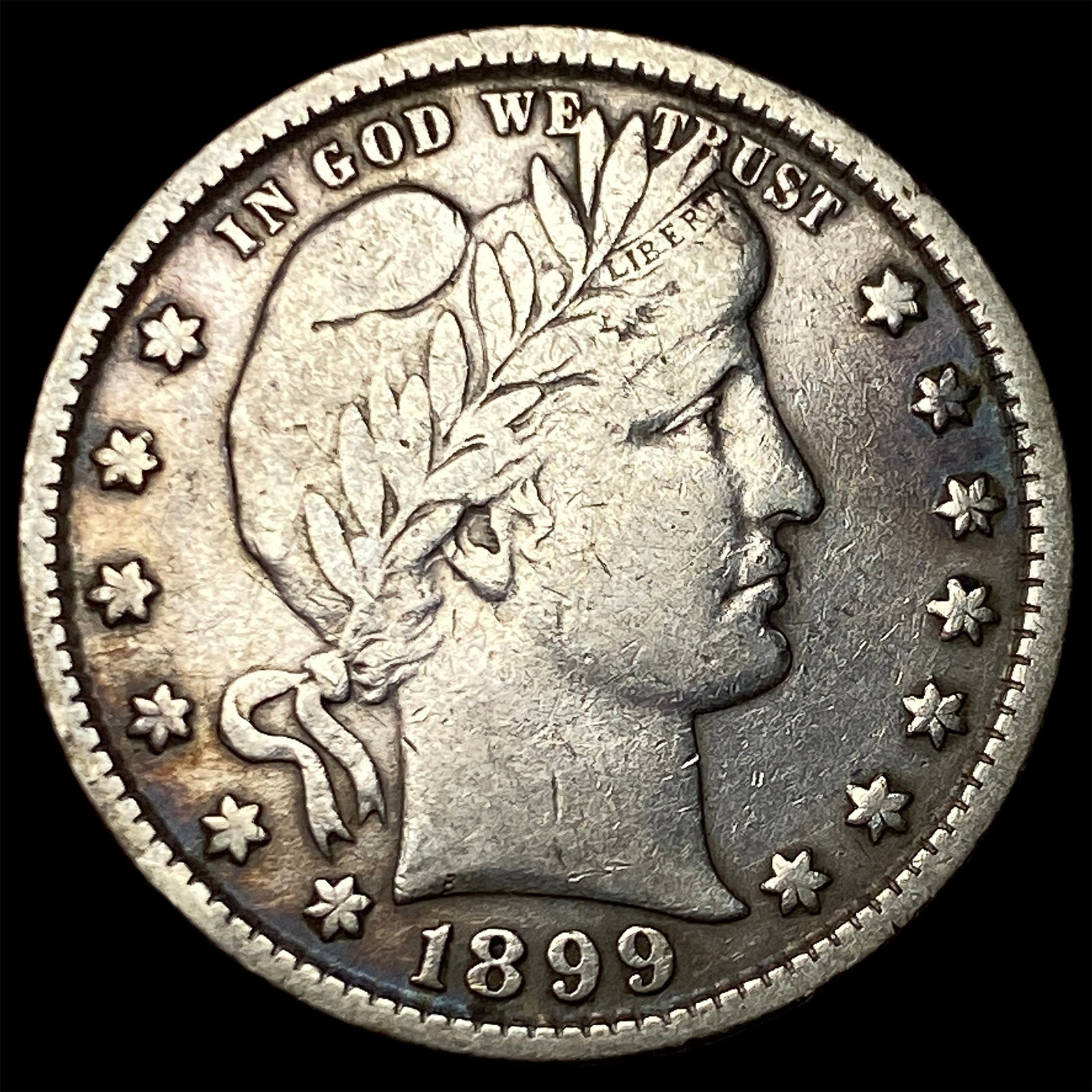 1899 Barber Silver Quarter NEARLY UNCIRCULATED: 1899 Barber Silver Quarter NEARLY UNCIRCULATED