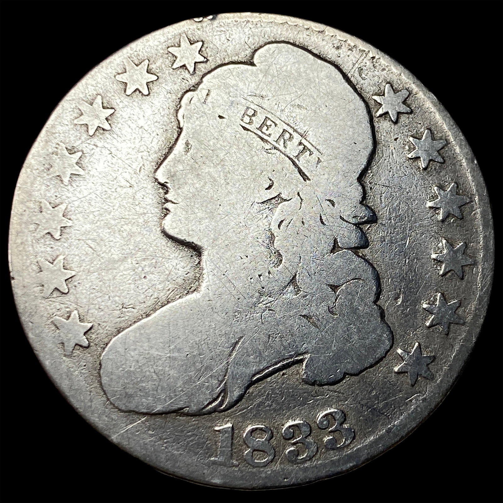 1833 Capped Bust Half Dollar NICELY CIRCULATED: 1833 Capped Bust Half Dollar NICELY CIRCULATED