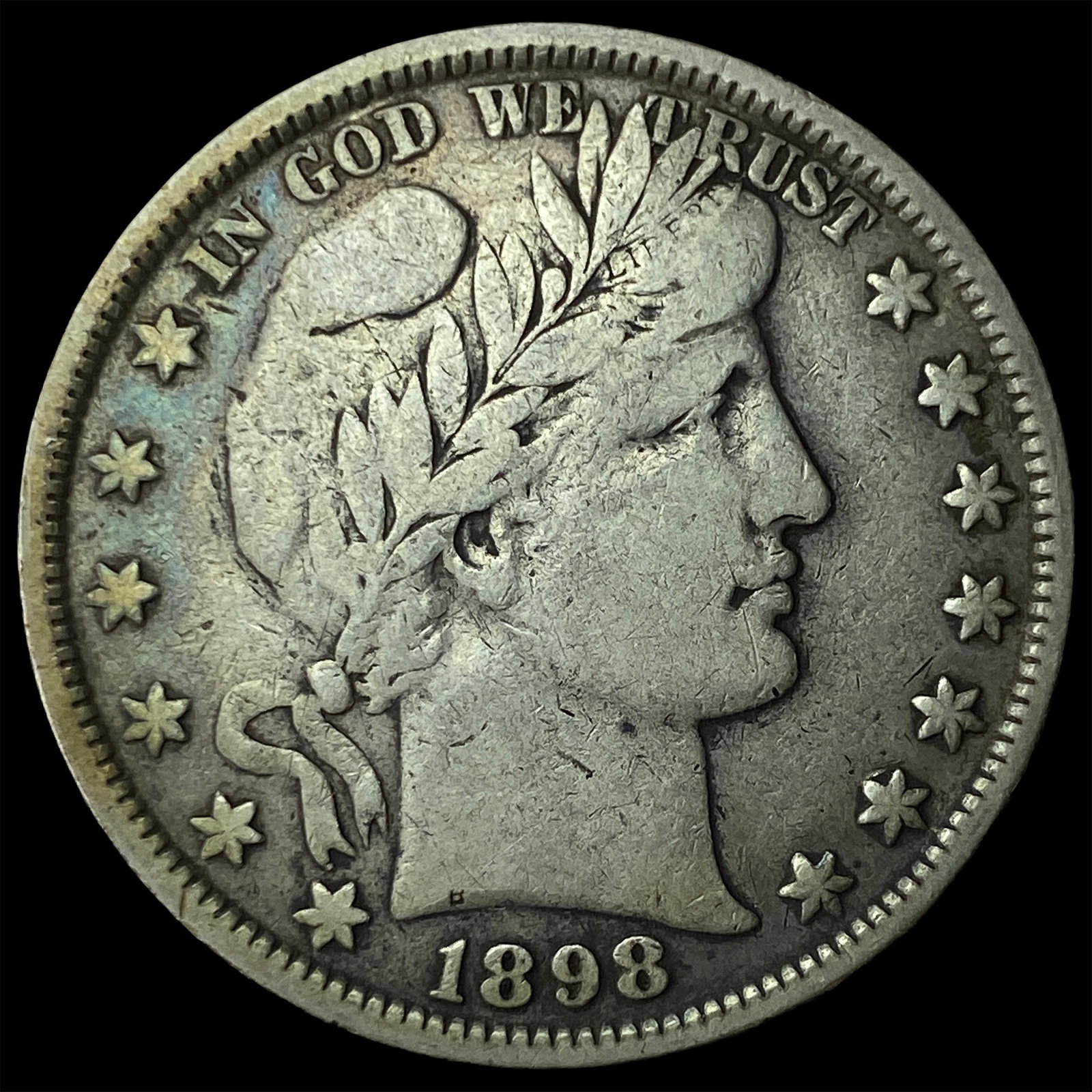 1898 Silver Barber Half Dollar LIGHTLY CIRCULATED: 1898 Silver Barber Half Dollar LIGHTLY CIRCULATED