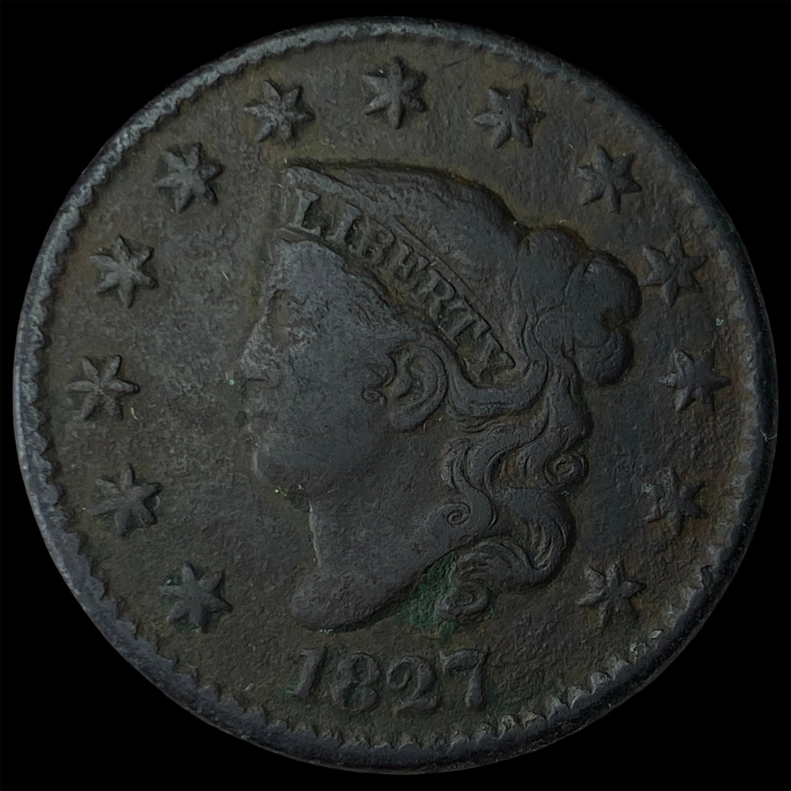 1827 Coronet Head Large Cent LIGHTLY CIRCULATED: 1827 Coronet Head Large Cent LIGHTLY CIRCULATED