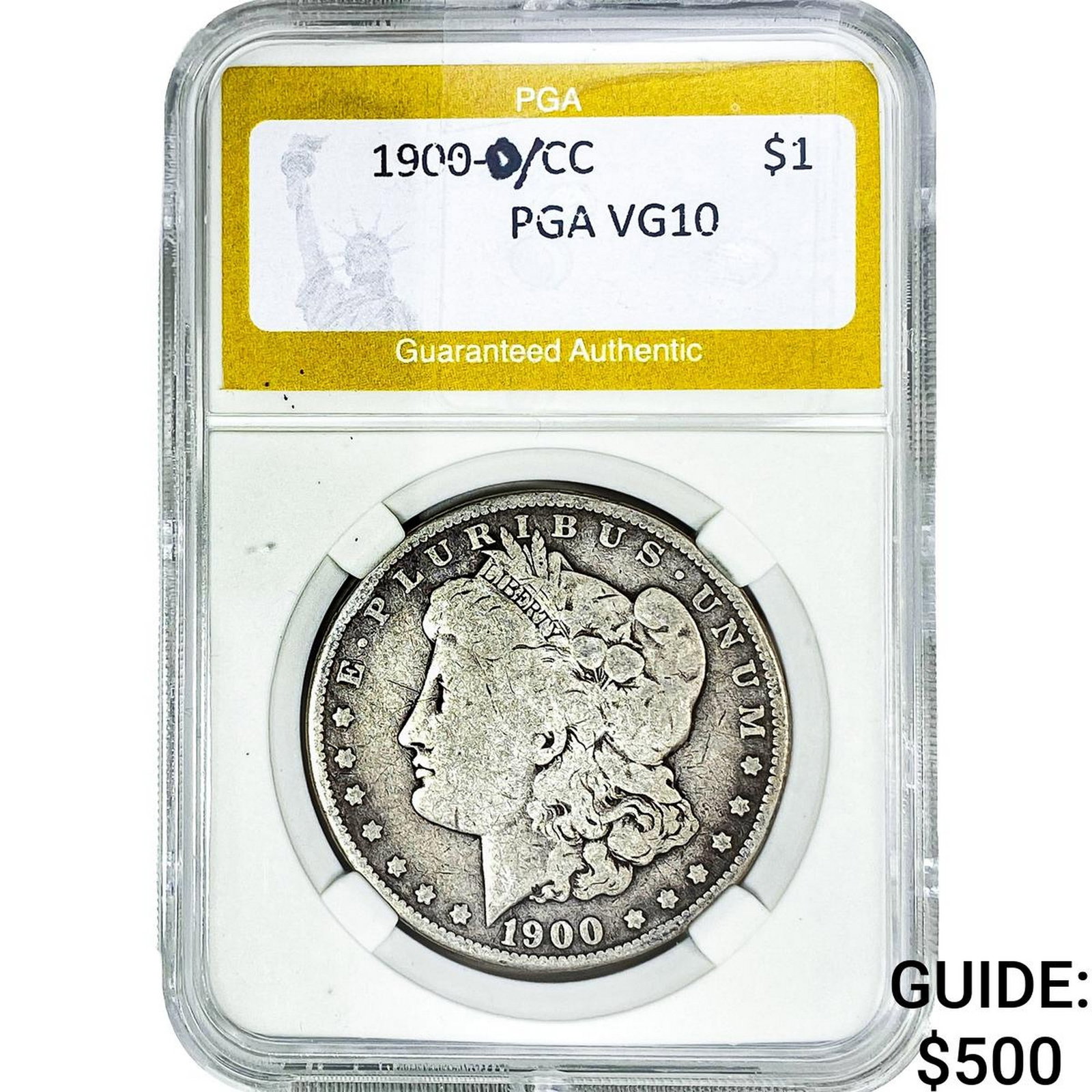 1900-O/CC Morgan Silver Dollar PGA VG10: 1900-O/CC Morgan Silver Dollar PGA VG10