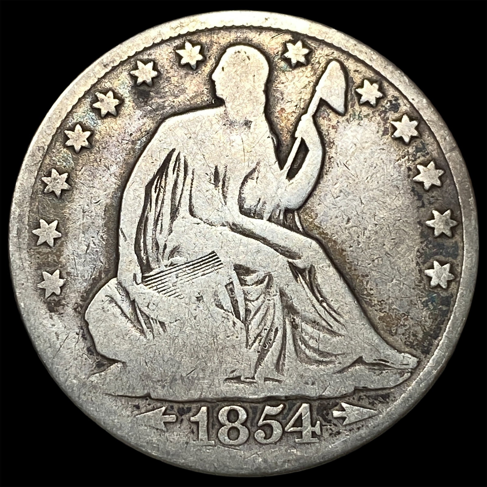 1854-O Silver Seated Liberty Half Dollar NICELY CIRCULATED: 1854-O Silver Seated Liberty Half Dollar NICELY CIRCULATED