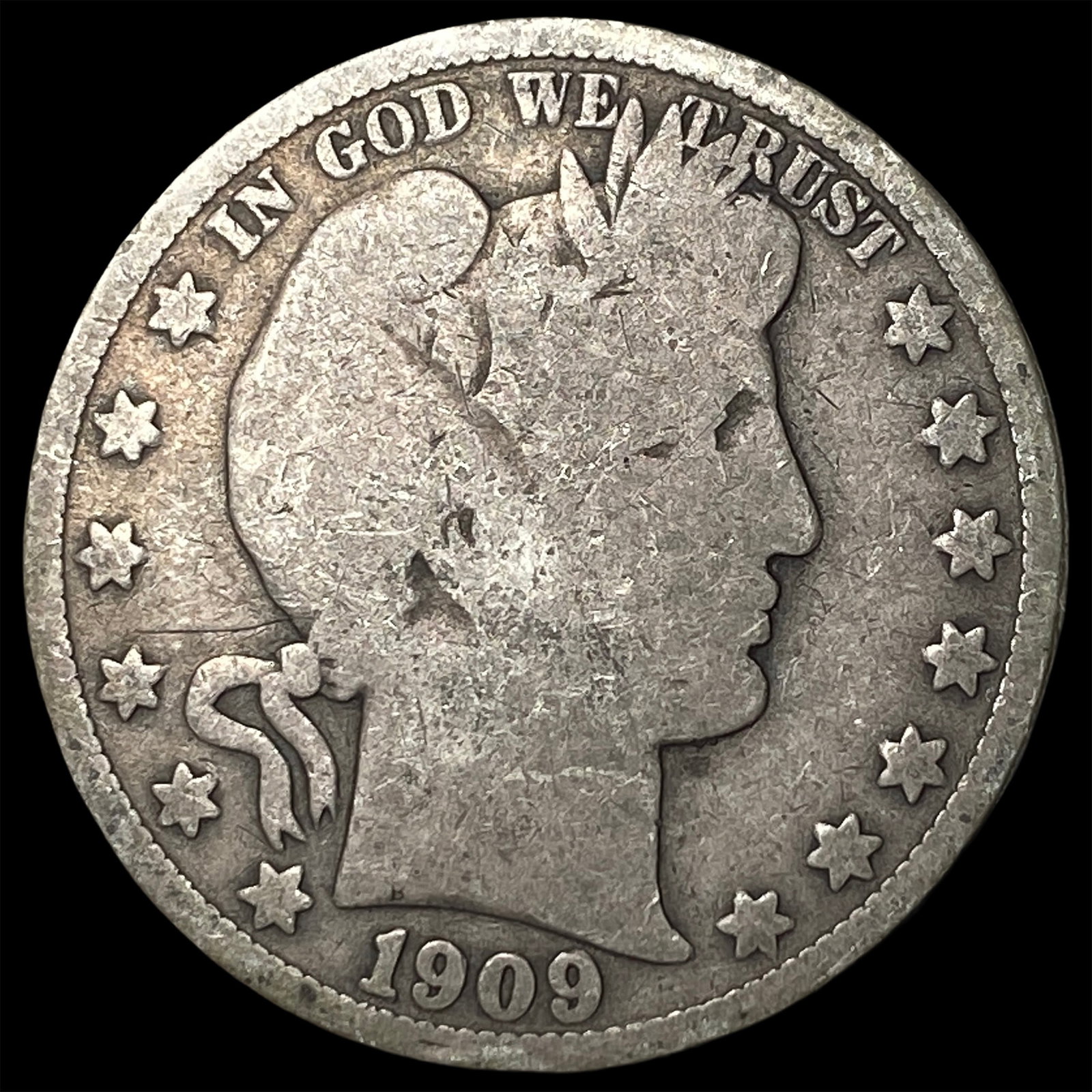 1909 Silver Barber Half Dollar ABOUT UNCIRCULATED: 1909 Silver Barber Half Dollar ABOUT UNCIRCULATED