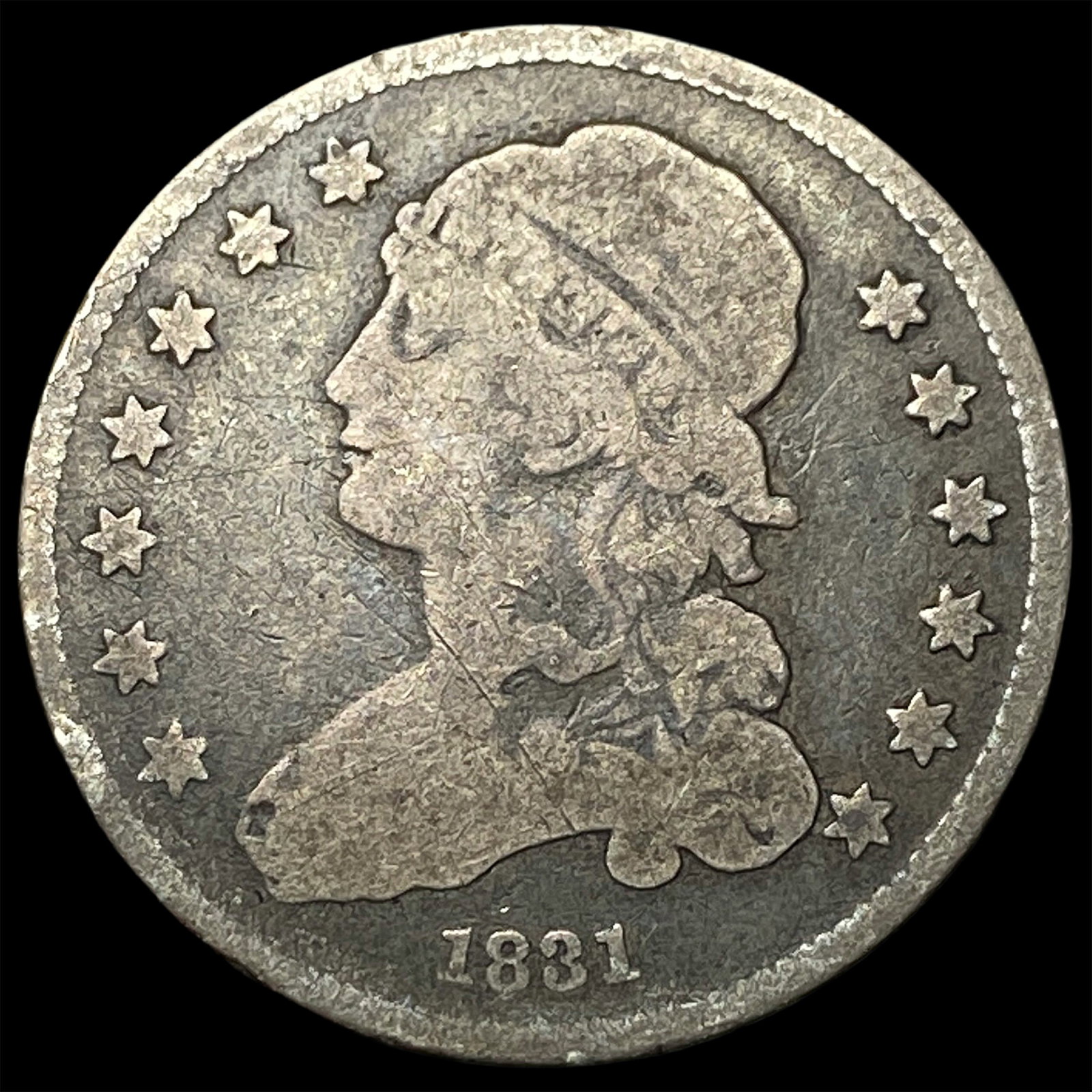 1831 Capped Bust Silver Quarter LIGHTLY CIRCULATED: 1831 Capped Bust Silver Quarter LIGHTLY CIRCULATED