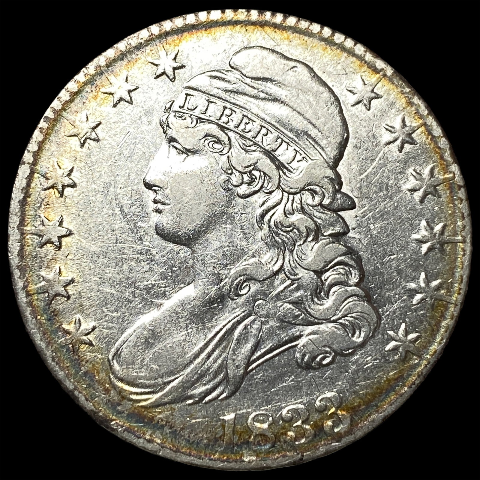 1833 Capped Bust Half Dollar CLOSELY UNCIRCULATED: 1833 Capped Bust Half Dollar CLOSELY UNCIRCULATED