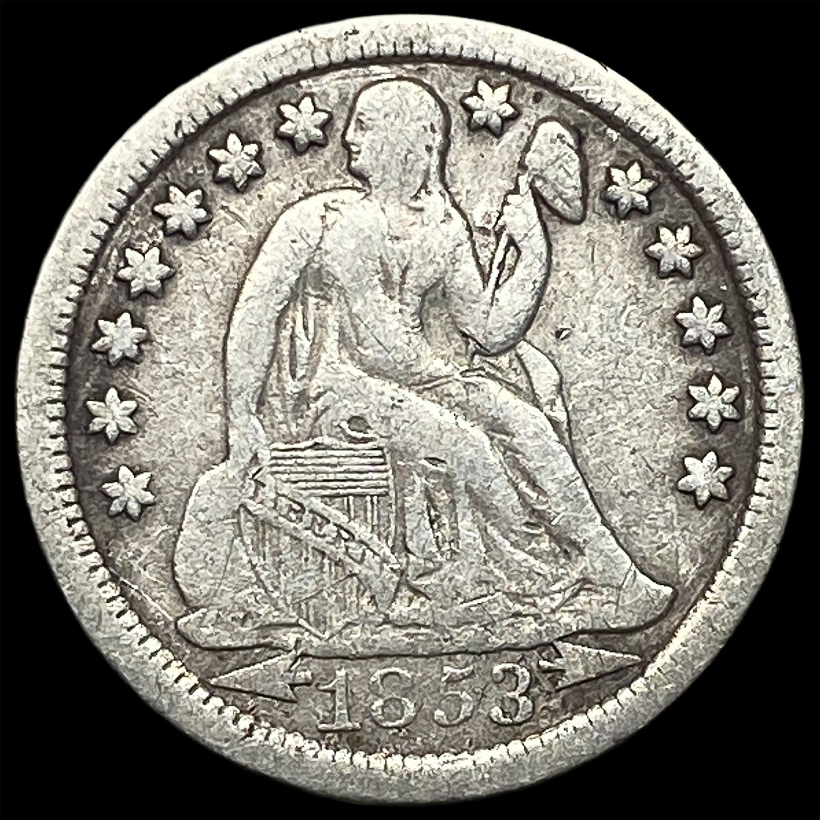 1853-O Seated Liberty Dime LIGHTLY CIRCULATED: 1853-O Seated Liberty Dime LIGHTLY CIRCULATED