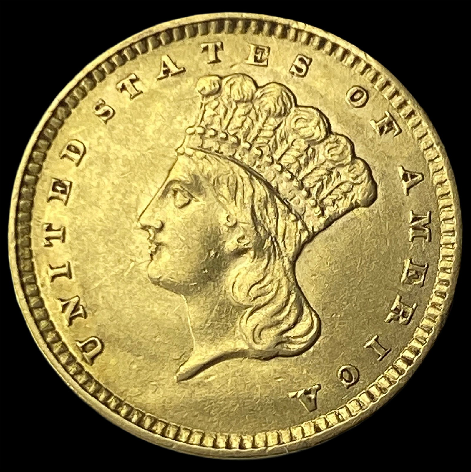 1857 $1 Gold Indian Head Type 3 UNCIRCULATED: 1857 $1 Gold Indian Head Type 3 UNCIRCULATED