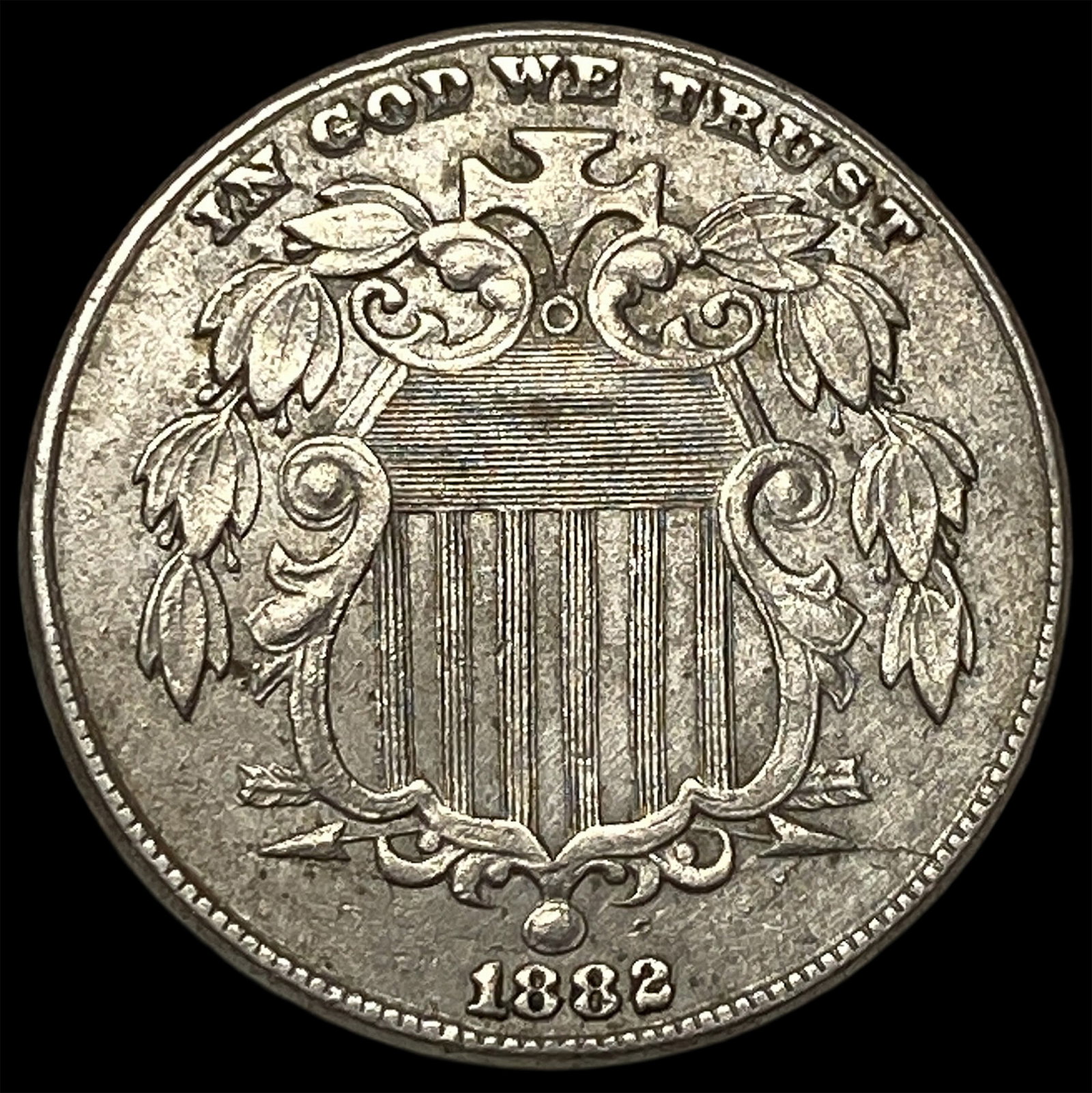 1882 Shield Nickel CLOSELY UNCIRCULATED: 1882 Shield Nickel CLOSELY UNCIRCULATED