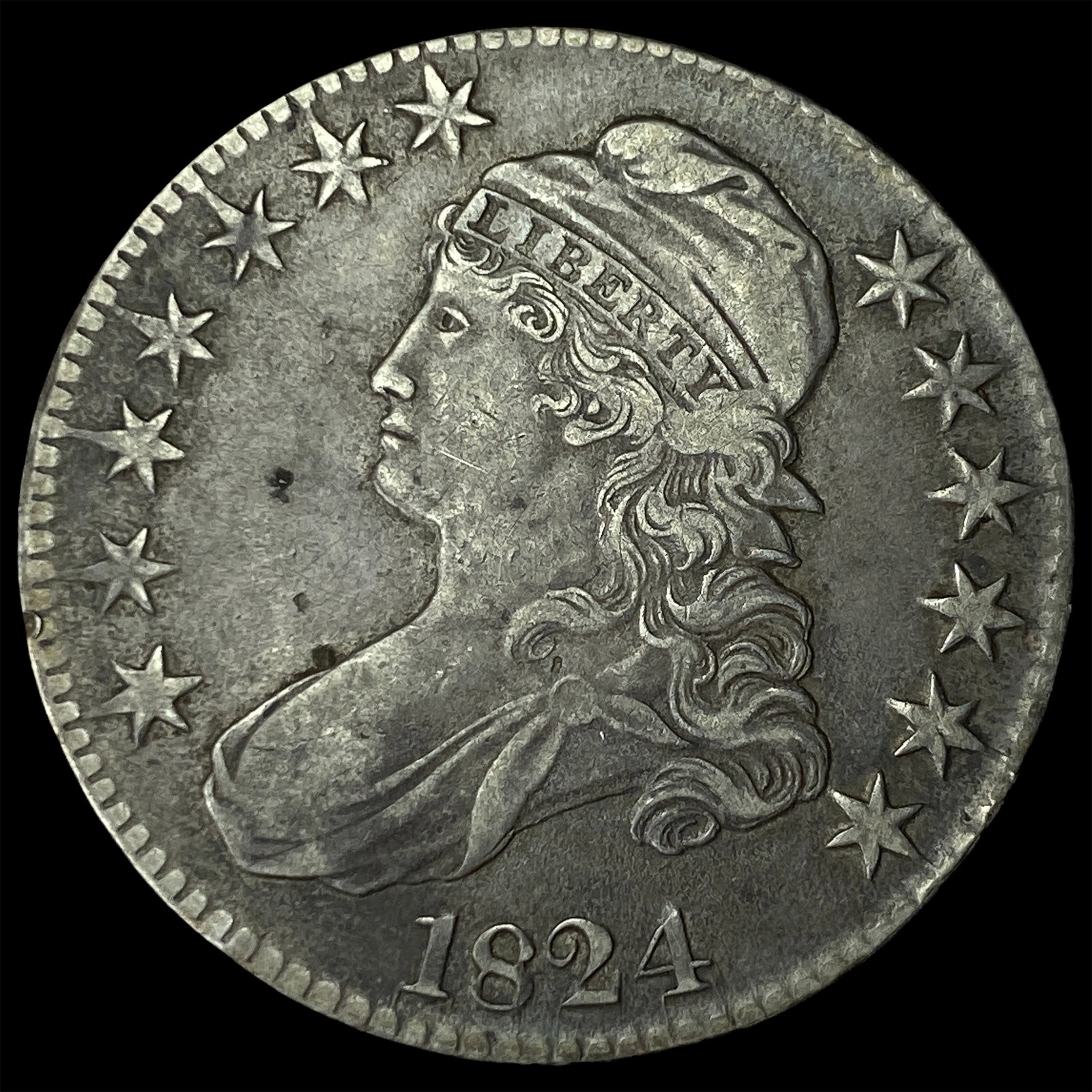 1824 Capped Bust Half Dollar CHOICE AU: 1824 Capped Bust Half Dollar CHOICE AU
