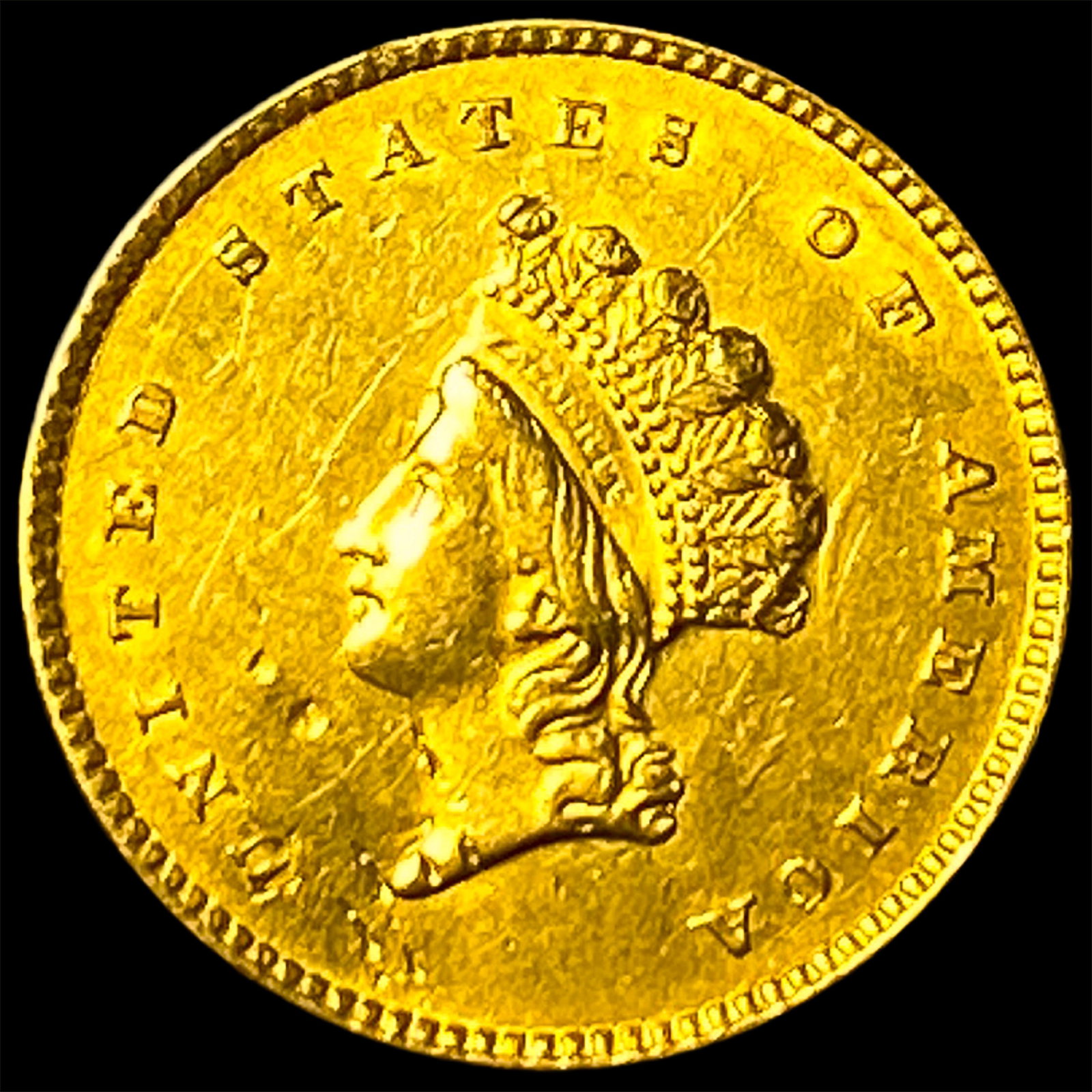 1854 Gold $1 Indian Princess Type 2 CHOICE AU: 1854 Gold $1 Indian Princess Type 2 CHOICE AU