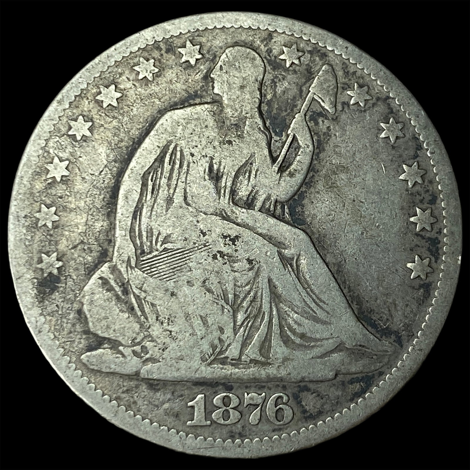 1876-S Silver Seated Liberty Half Dollar NICELY CIRCULATED: 1876-S Silver Seated Liberty Half Dollar NICELY CIRCULATED