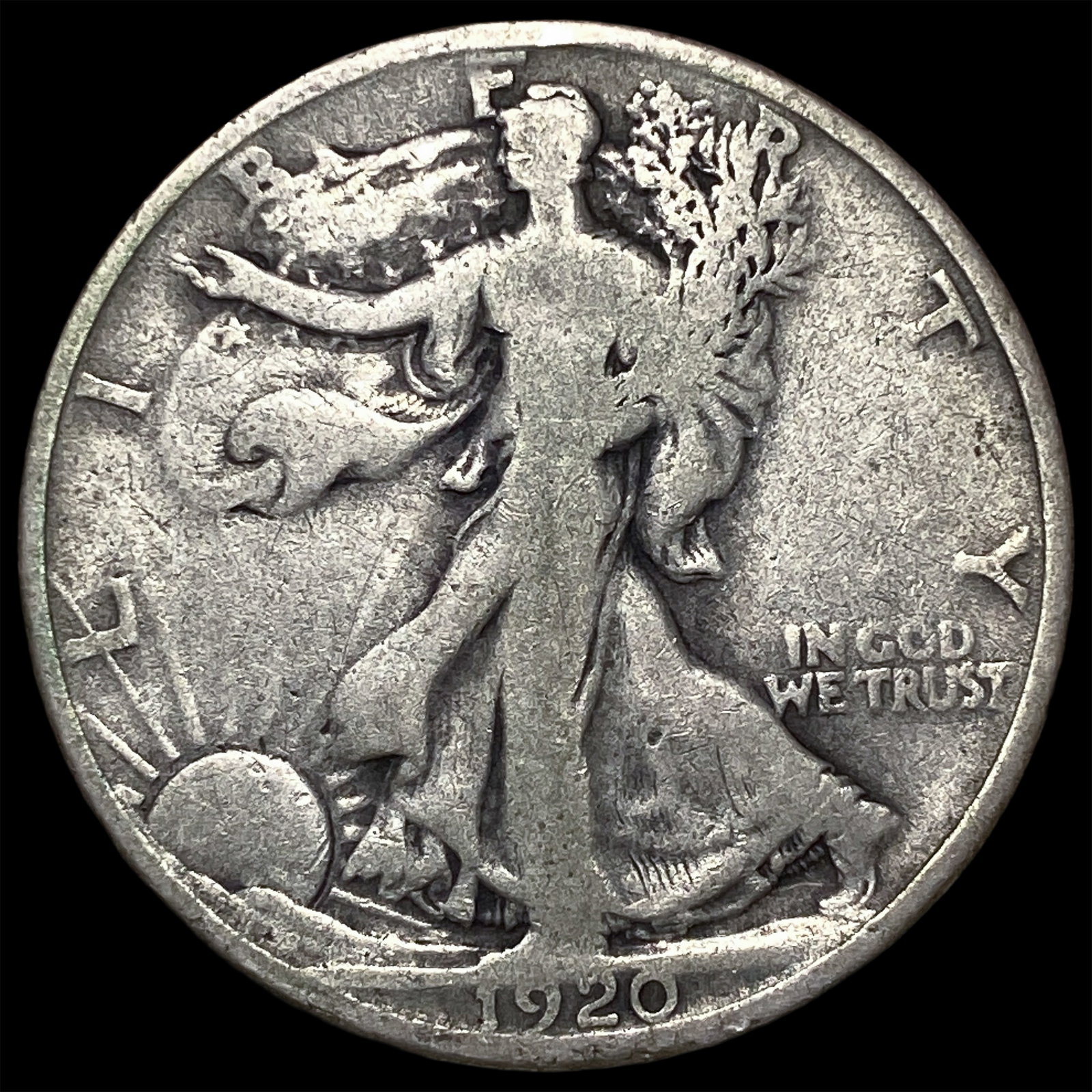 1920-D Silver Walking Liberty Half Dollar LIGHTLY CIRCULATED: 1920-D Silver Walking Liberty Half Dollar LIGHTLY CIRCULATED