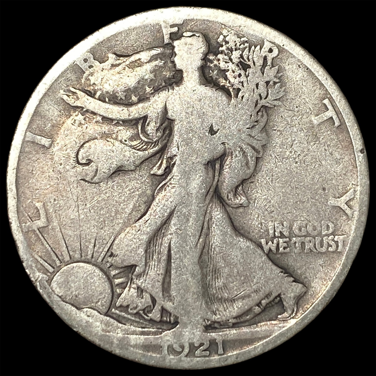 1921-S Silver Walking Liberty Half Dollar LIGHTLY CIRCULATED: 1921-S Silver Walking Liberty Half Dollar LIGHTLY CIRCULATED