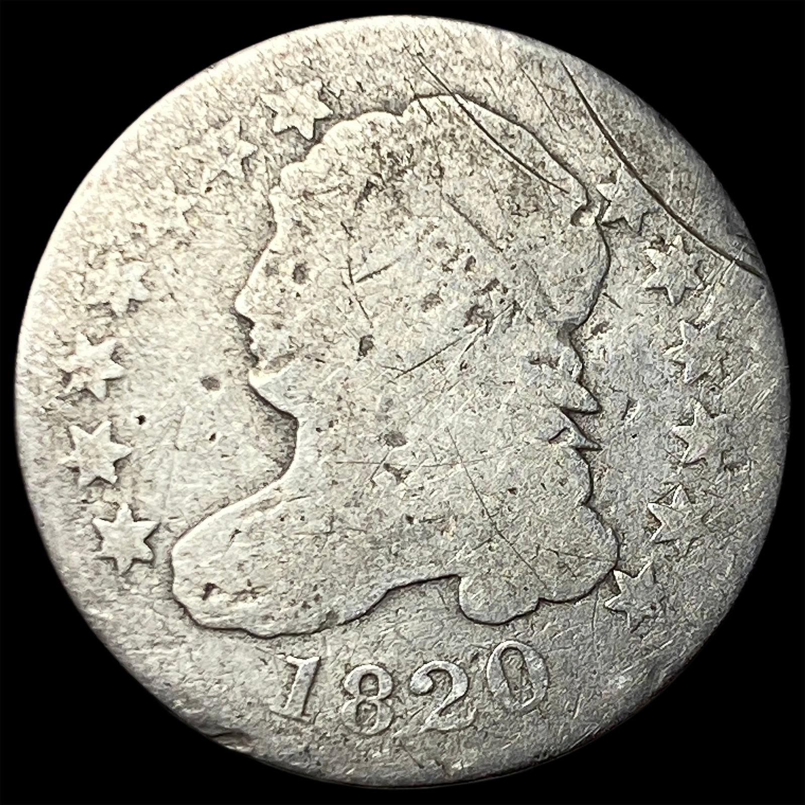 1820 Silver Capped Bust Dime NICELY CIRCULATED