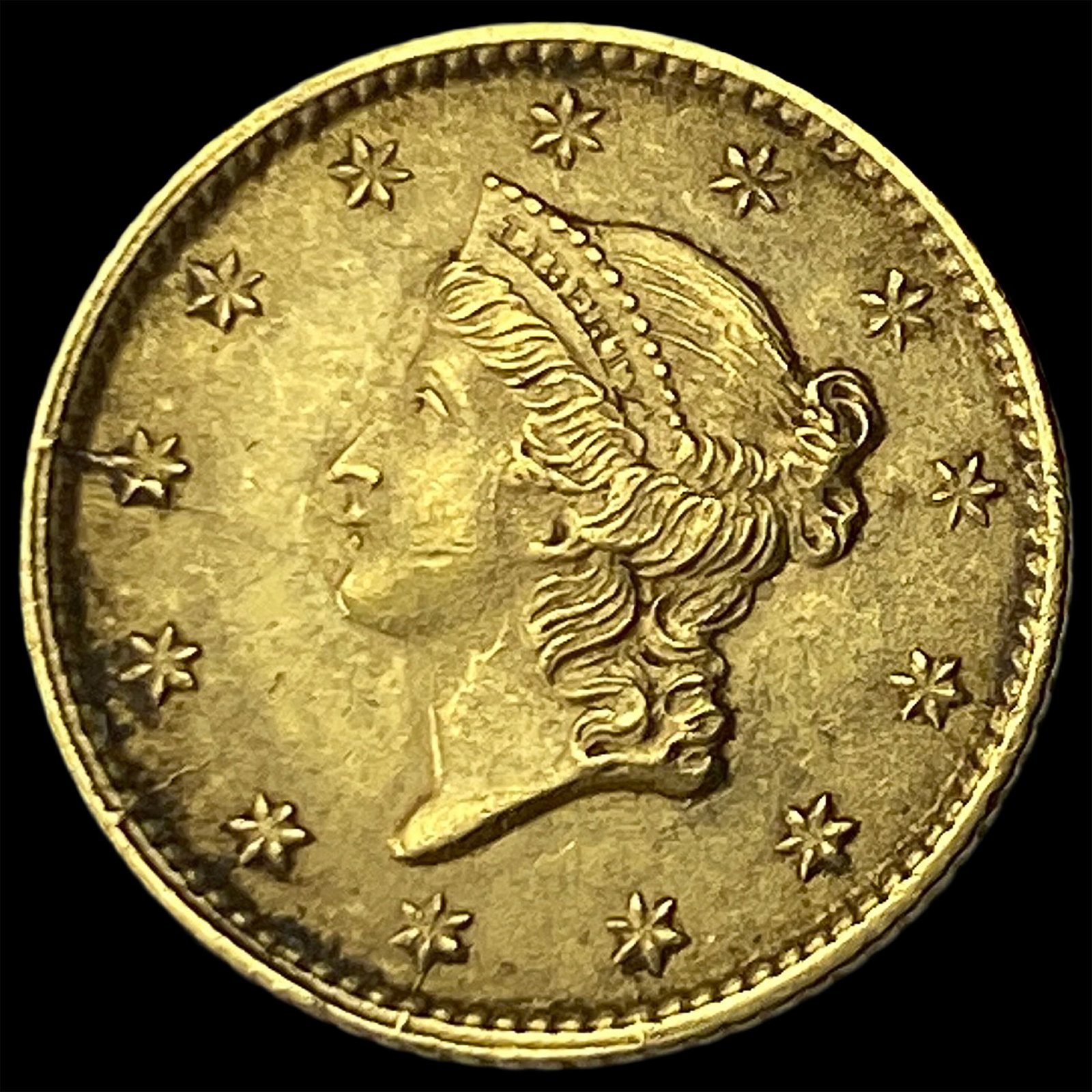 1853 Gold $1 Liberty Head Type 1 CLOSELY UNCIRCULATED: 1853 Gold $1 Liberty Head Type 1 CLOSELY UNCIRCULATED