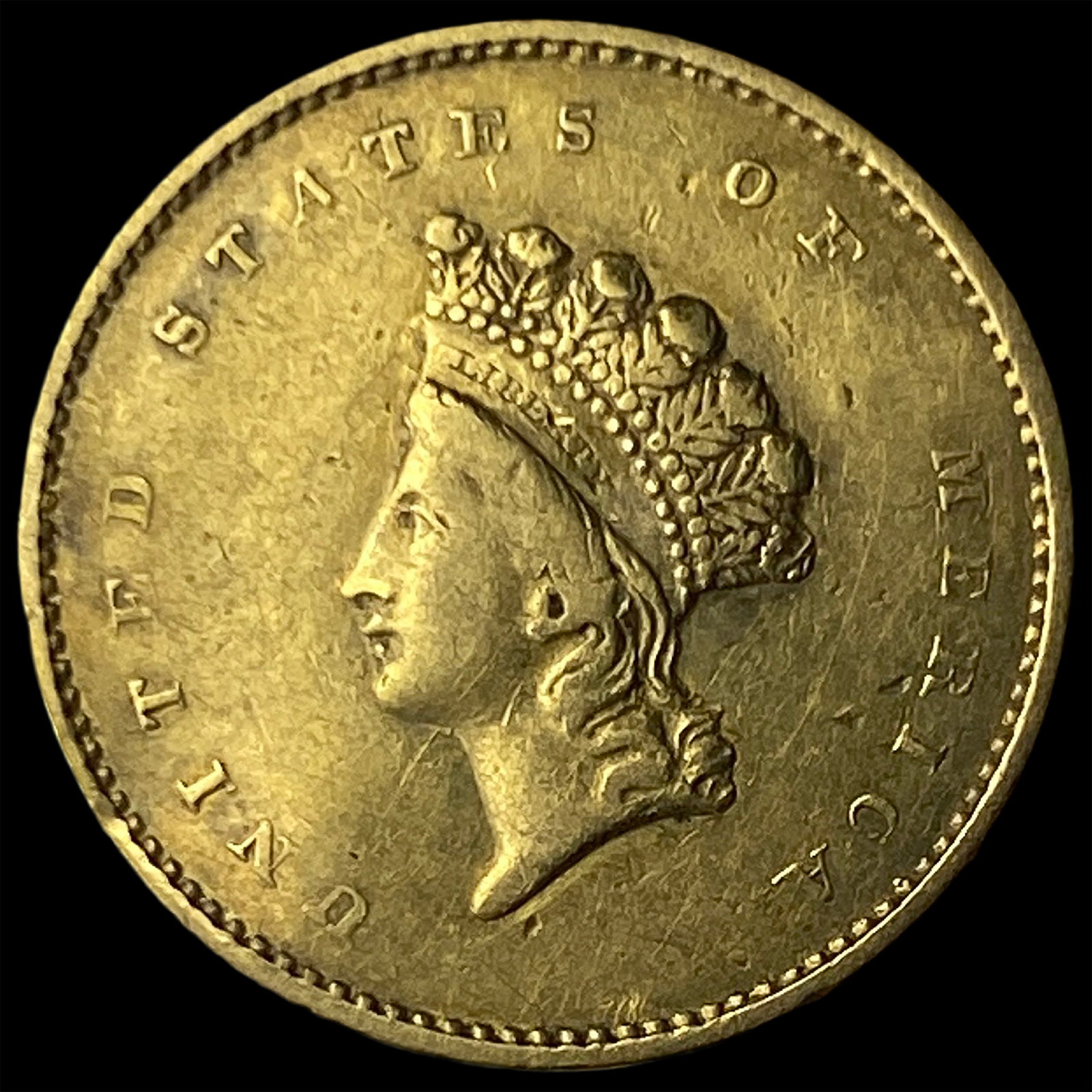1855 Gold $1 Indian Head Type 2 CLOSELY UNCIRCULATED (1 of 2)