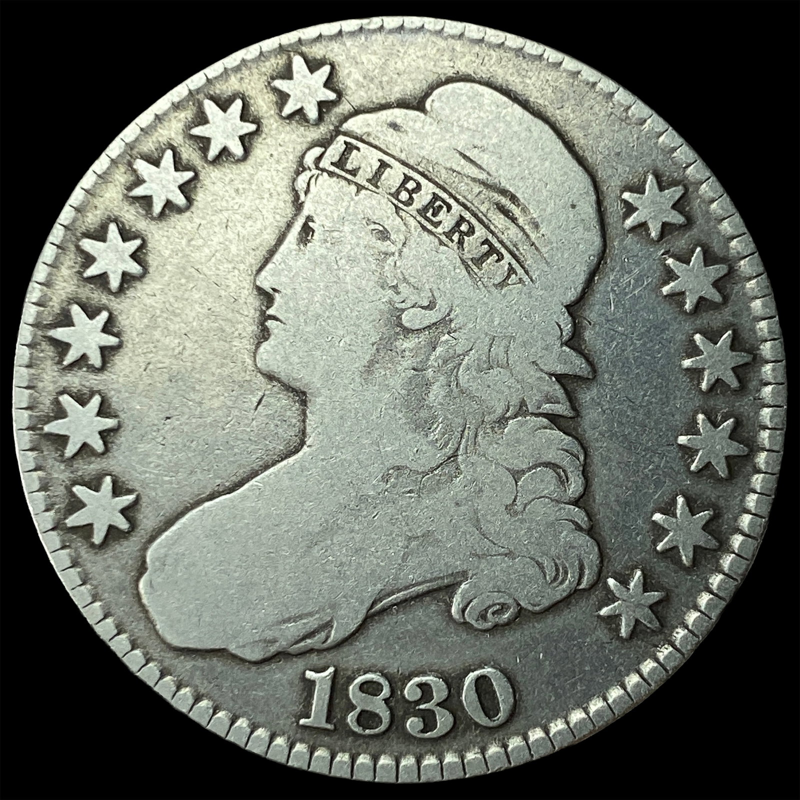 1830 Capped Bust Half Dollar LIGHTLY CIRCULATED: 1830 Capped Bust Half Dollar LIGHTLY CIRCULATED