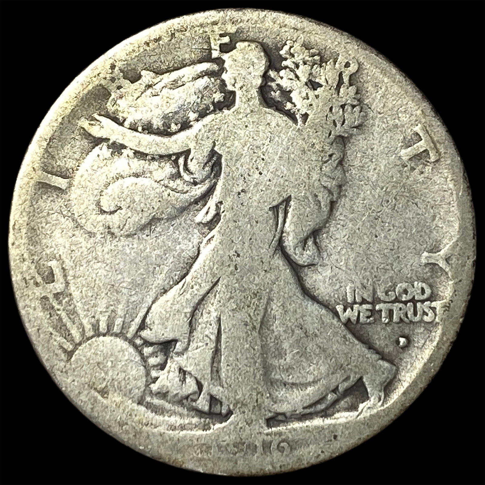 1916-D Walking Liberty Half Dollar NICELY CIRCULATED (1 of 2)