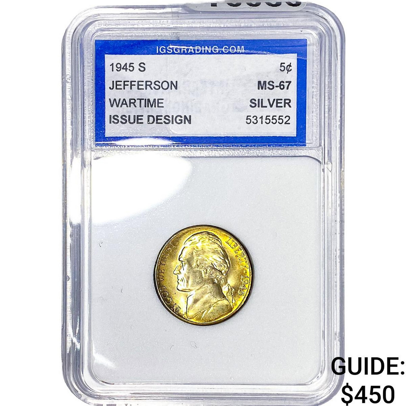 1945-S Jefferson Nickel IGS MS67 (1 of 2)