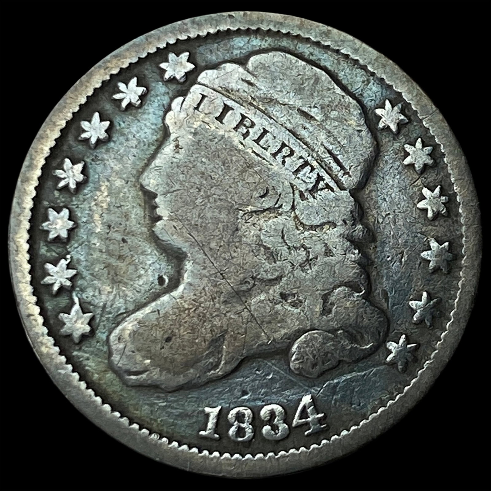 1834 Capped Bust Dime LIGHTLY CIRCULATED: 1834 Capped Bust Dime LIGHTLY CIRCULATED