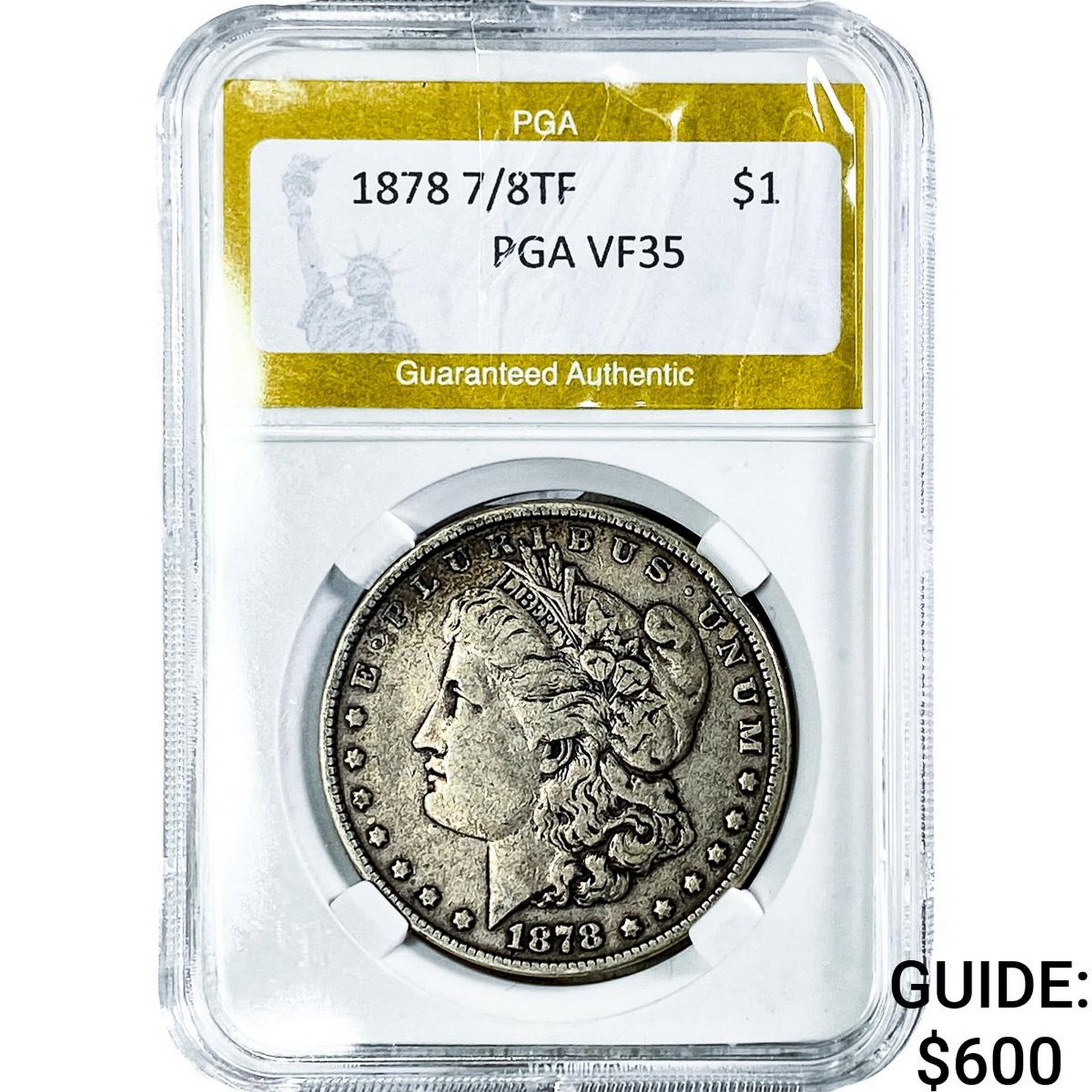 1878 7/8TF Morgan Silver Dollar PGA VF35: 1878 7/8TF Morgan Silver Dollar PGA VF35